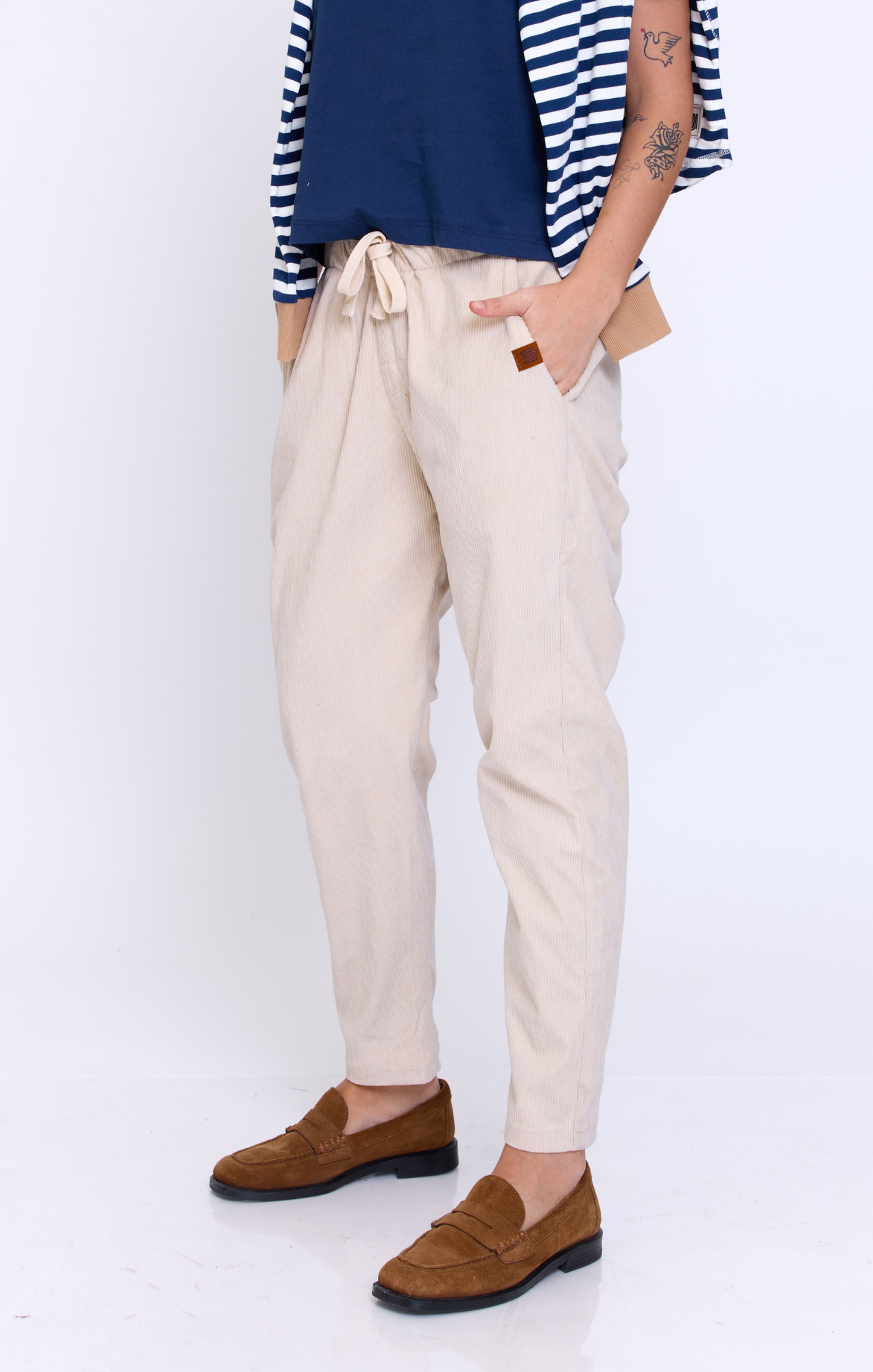 Cream - Corduroy Long Pants