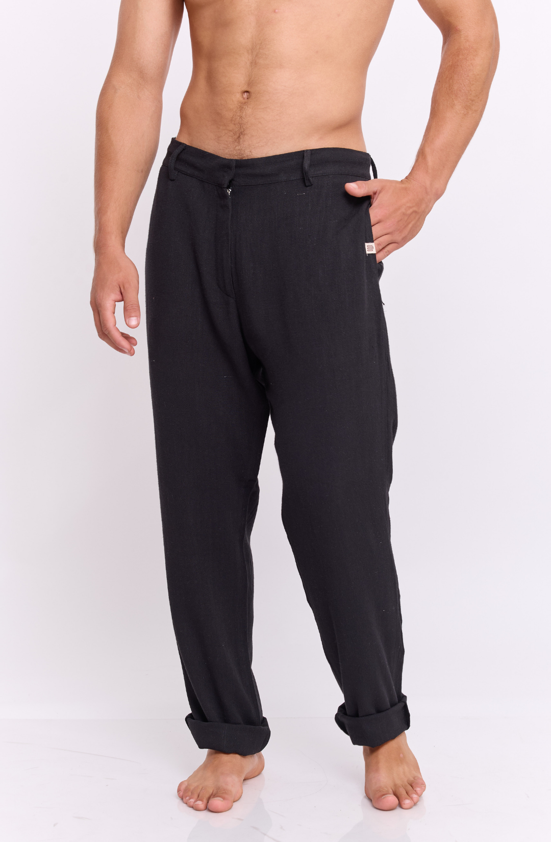 Black - Linen Long Pants