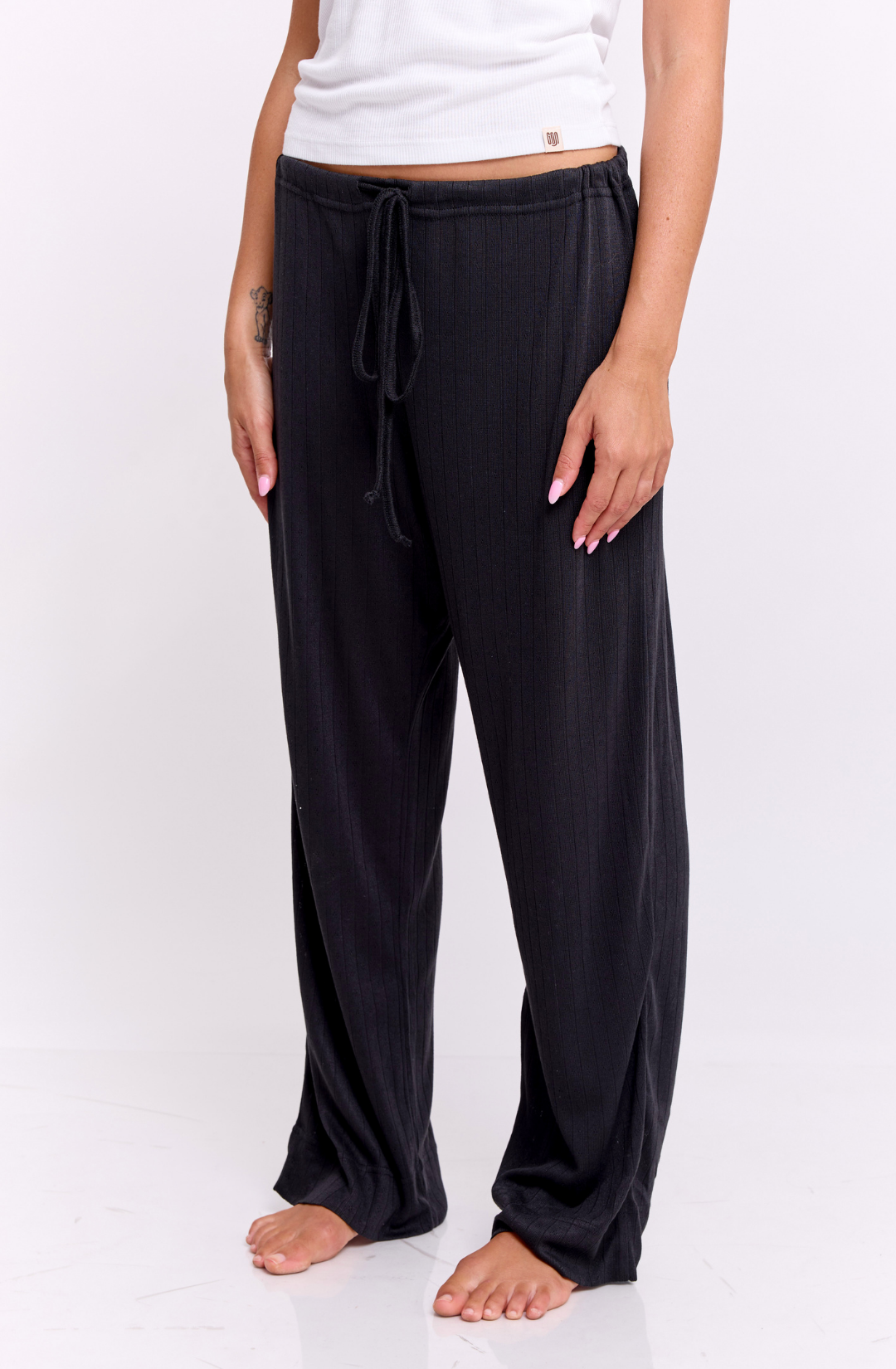 Black pointeil- long pants