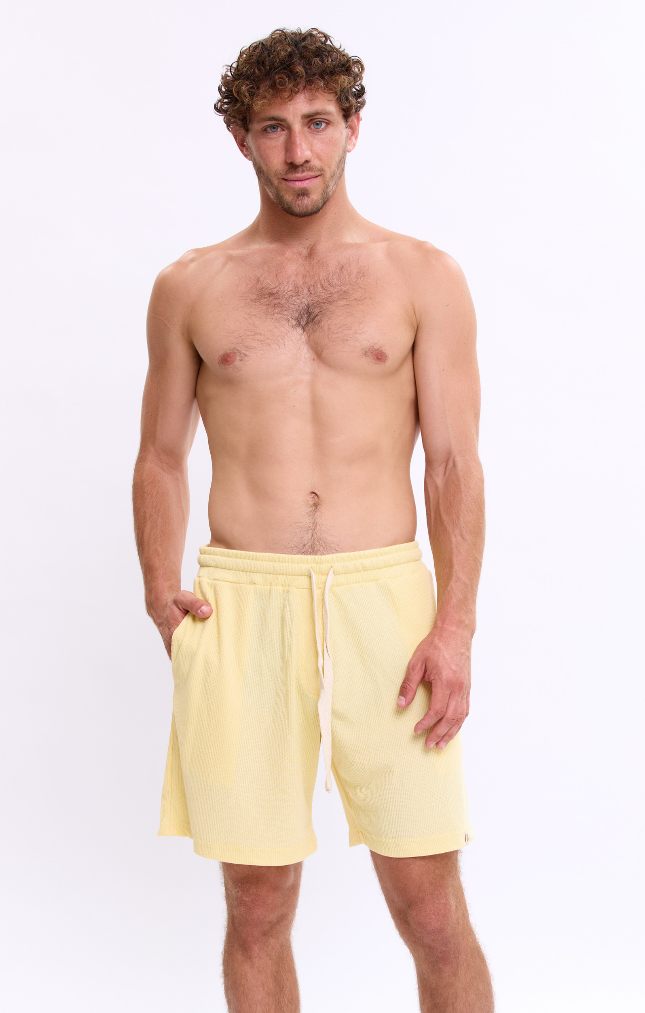 Yellow - Waffle Shorts