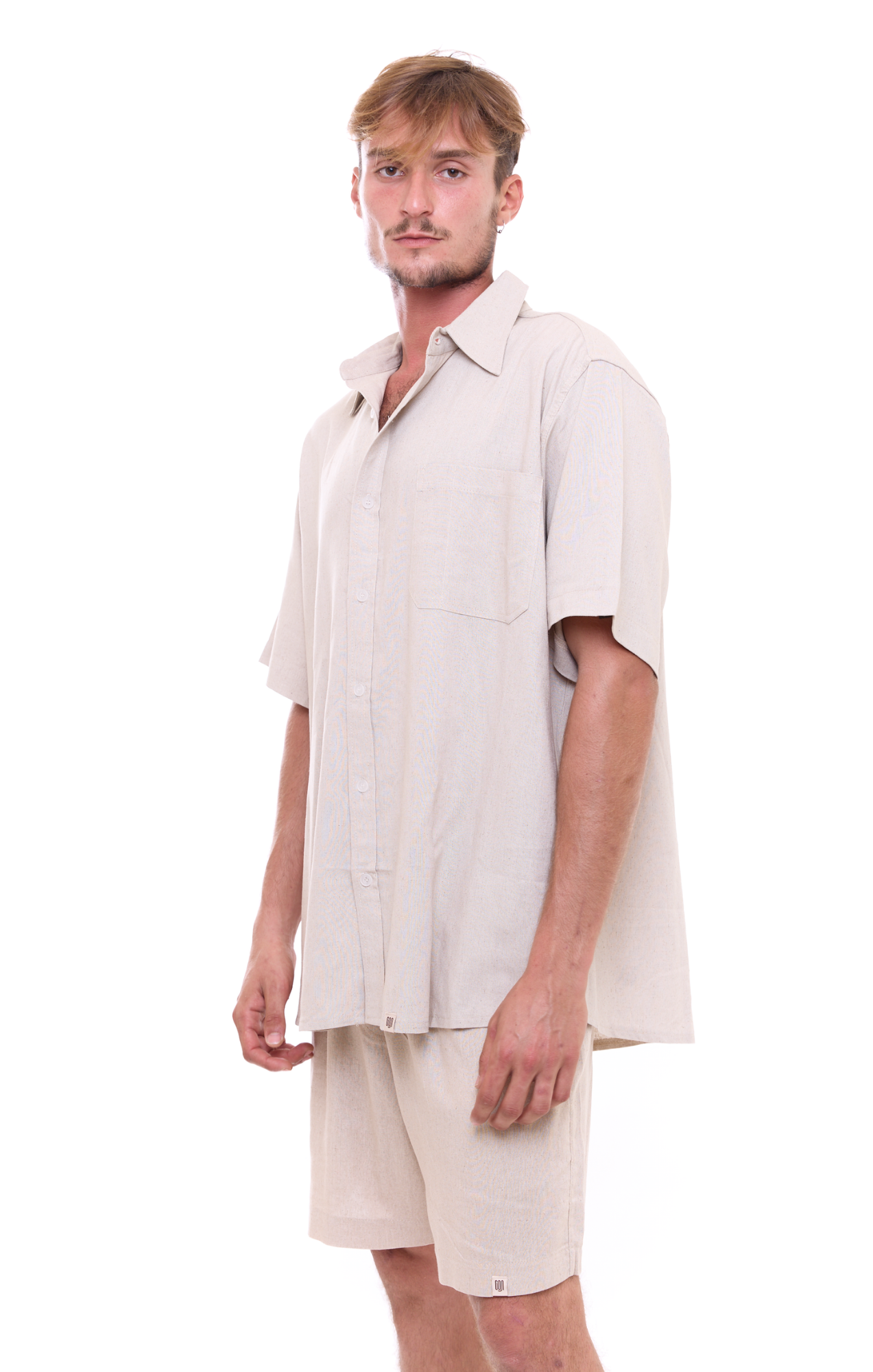 Natural - Unisex Oversize Linen Shirt