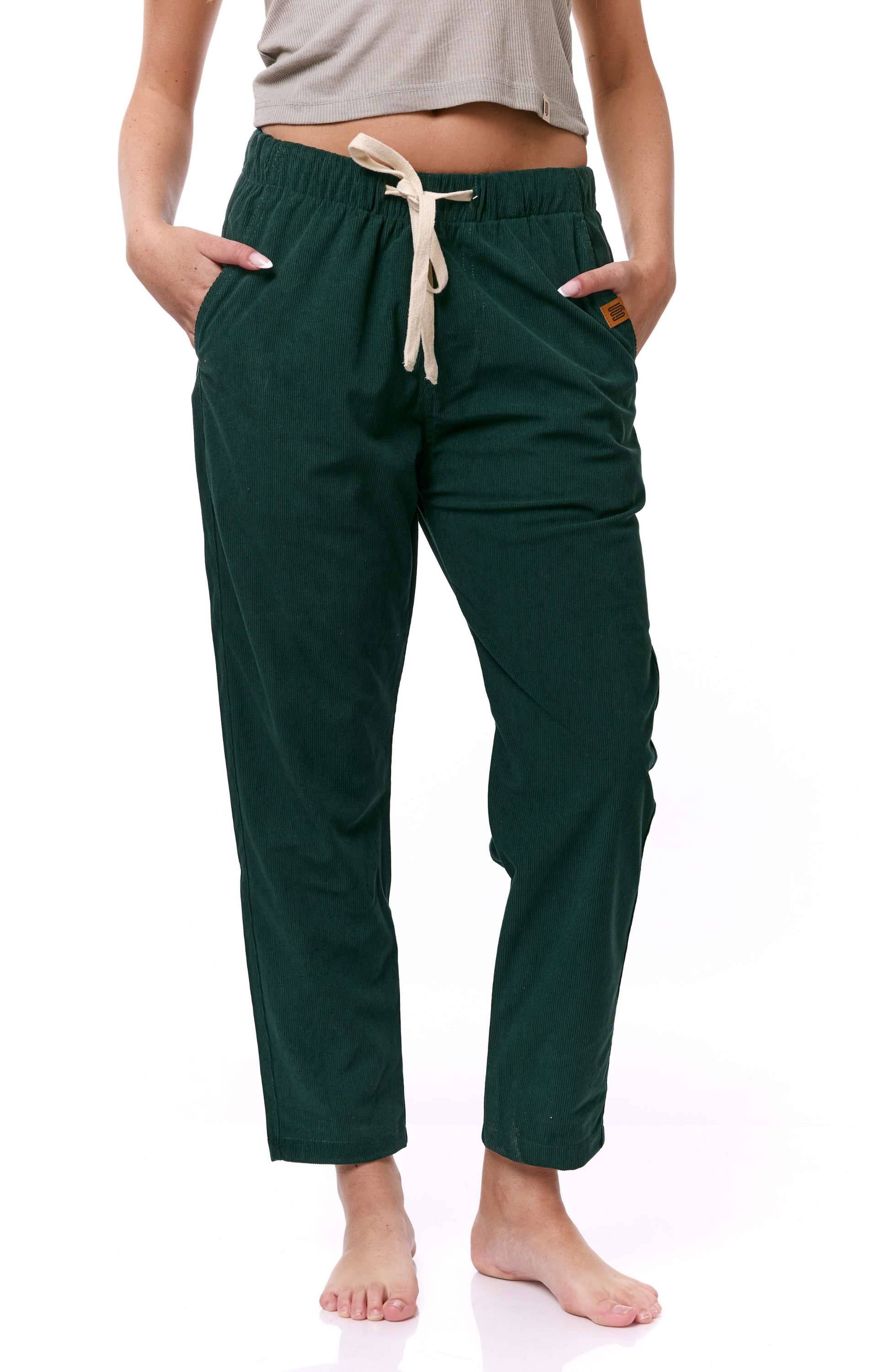 Bottle Green- Corduroy Long Pants