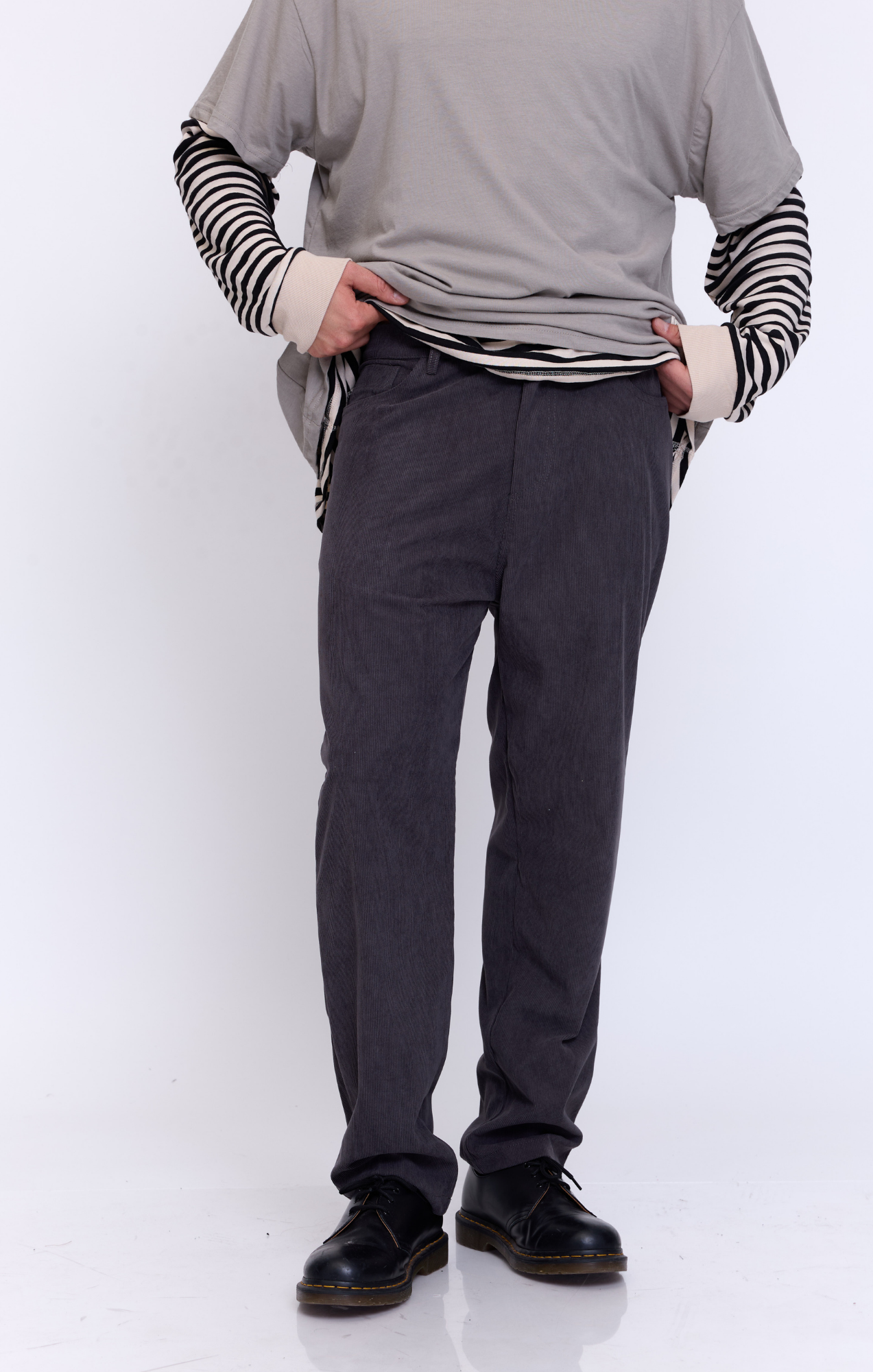 Baggy Gray - corduroy long pants