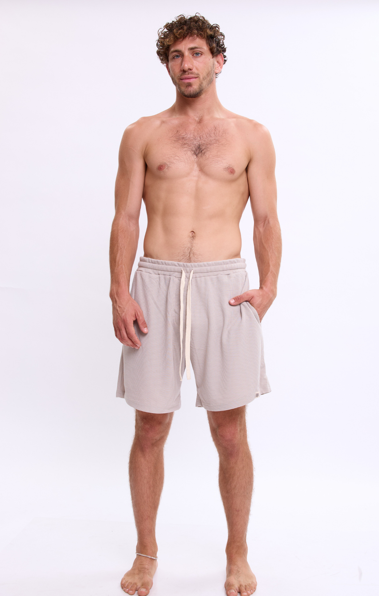 Khaki - Waffle Shorts