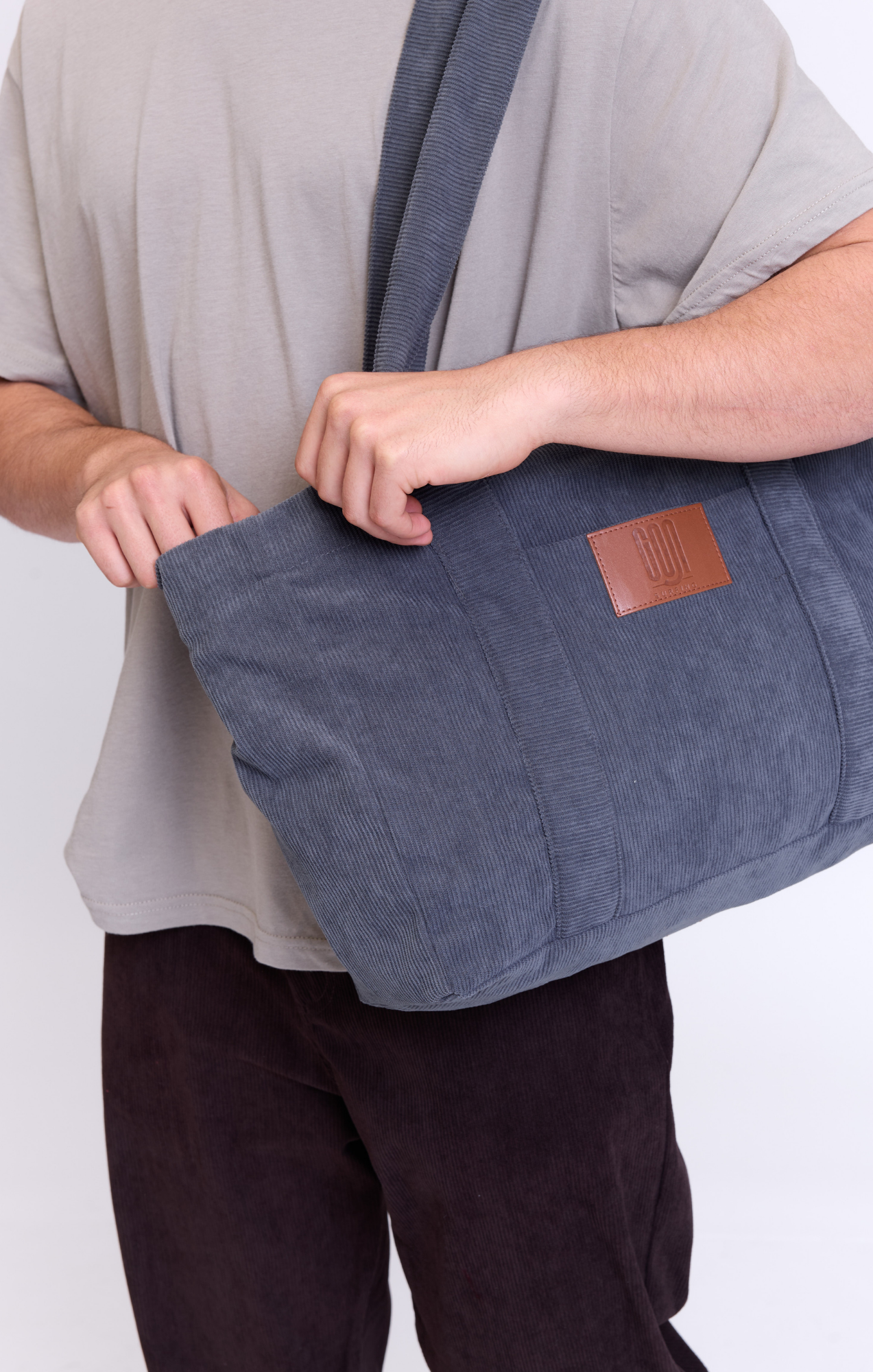 Dark gray - Corduroy Bag