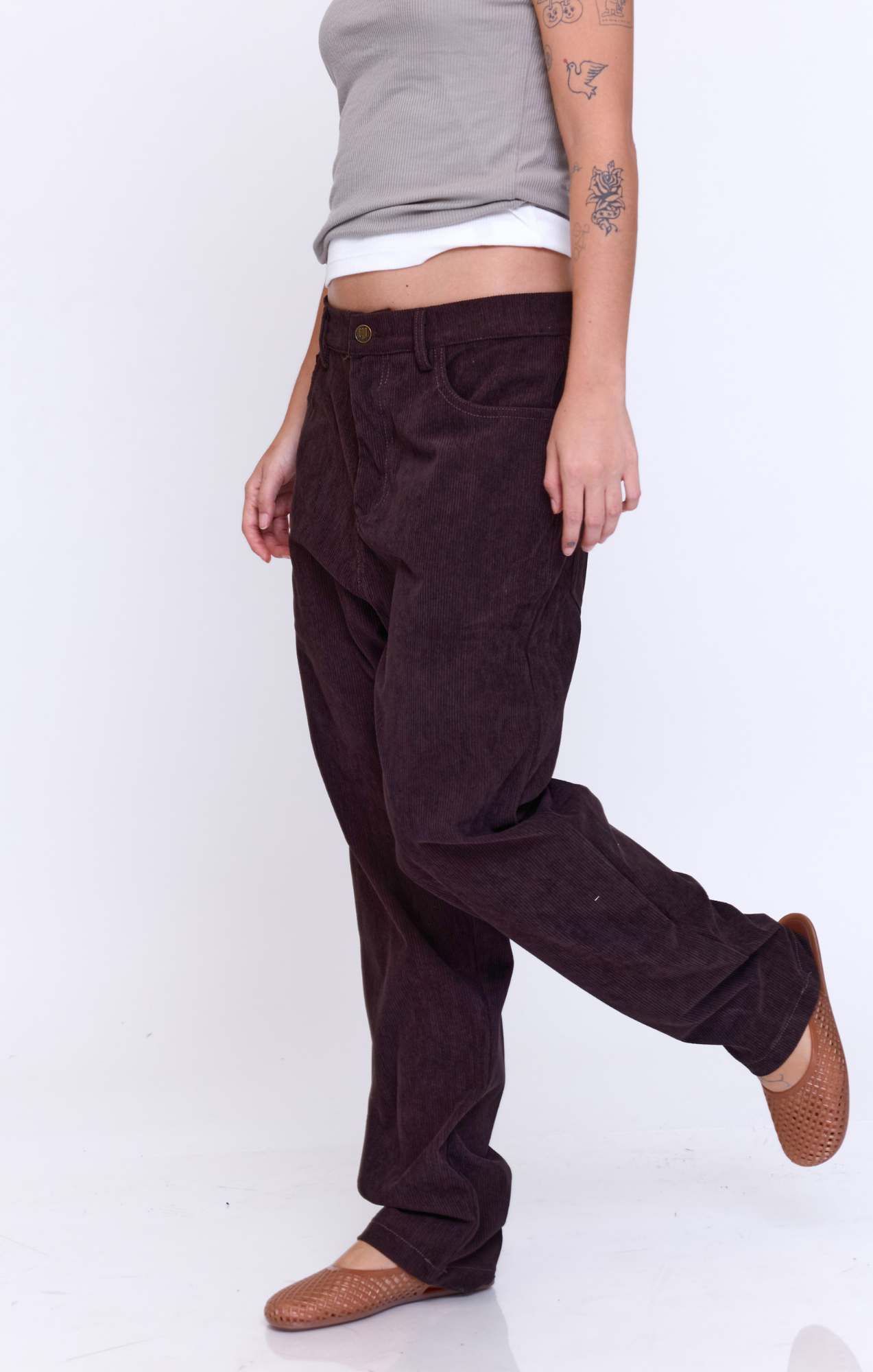 Baggy Dark brown - corduroy long pants