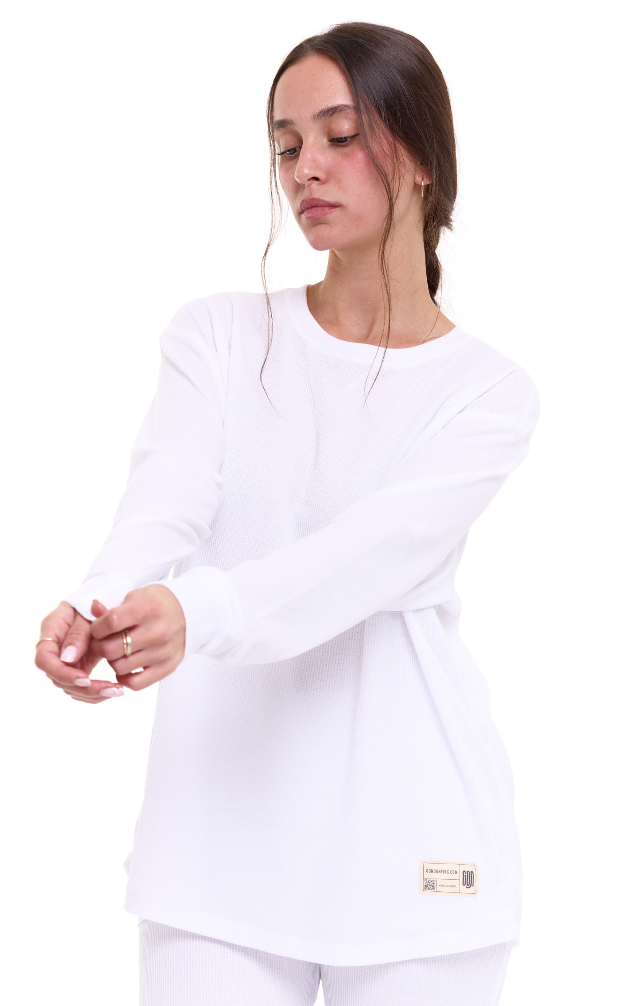 White- Waffle Long Shirt