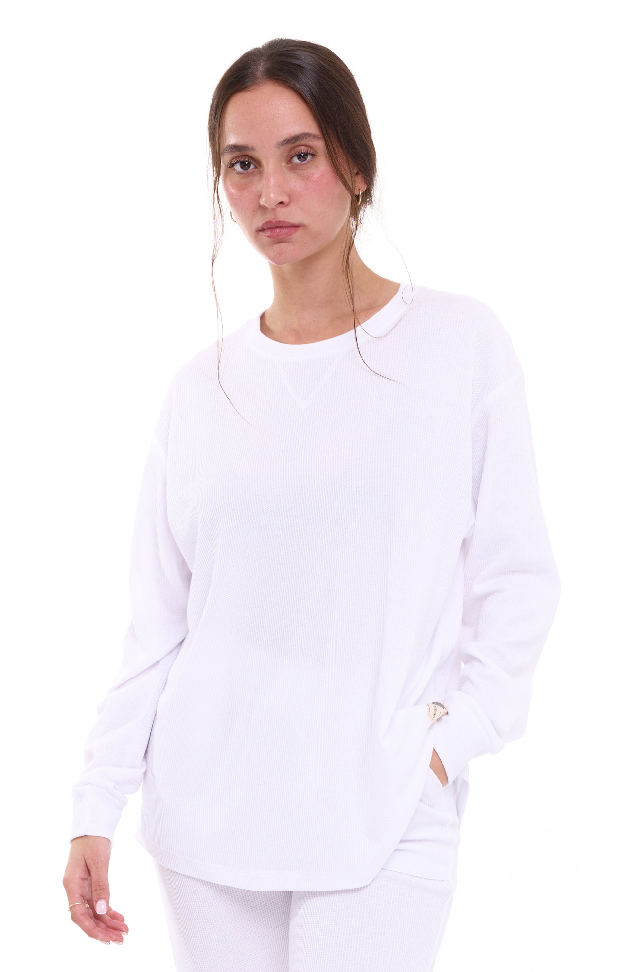 White- Waffle Long Shirt
