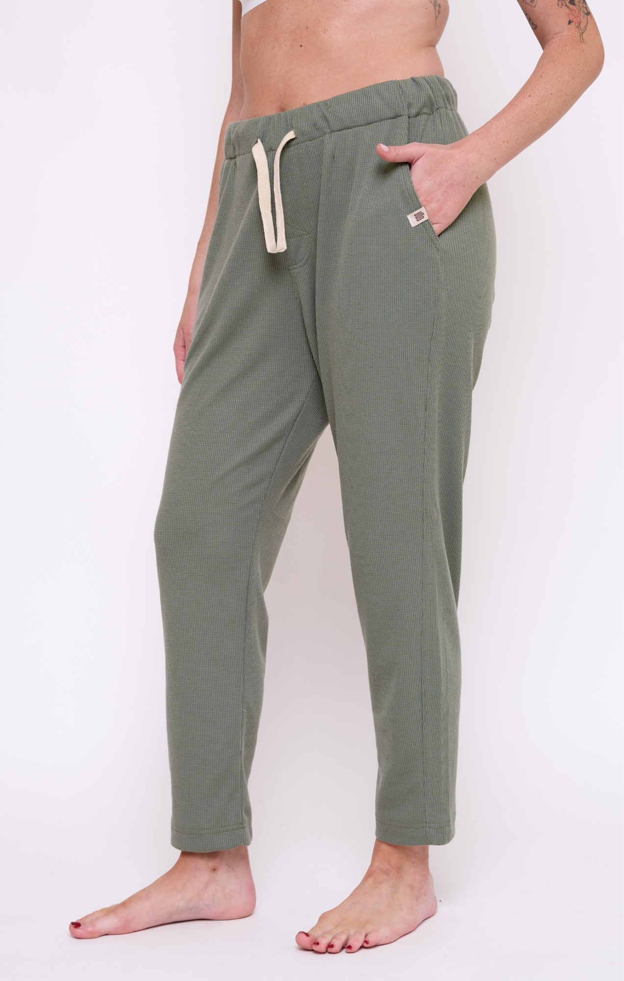 Green - Waffle Unisex Long Pants