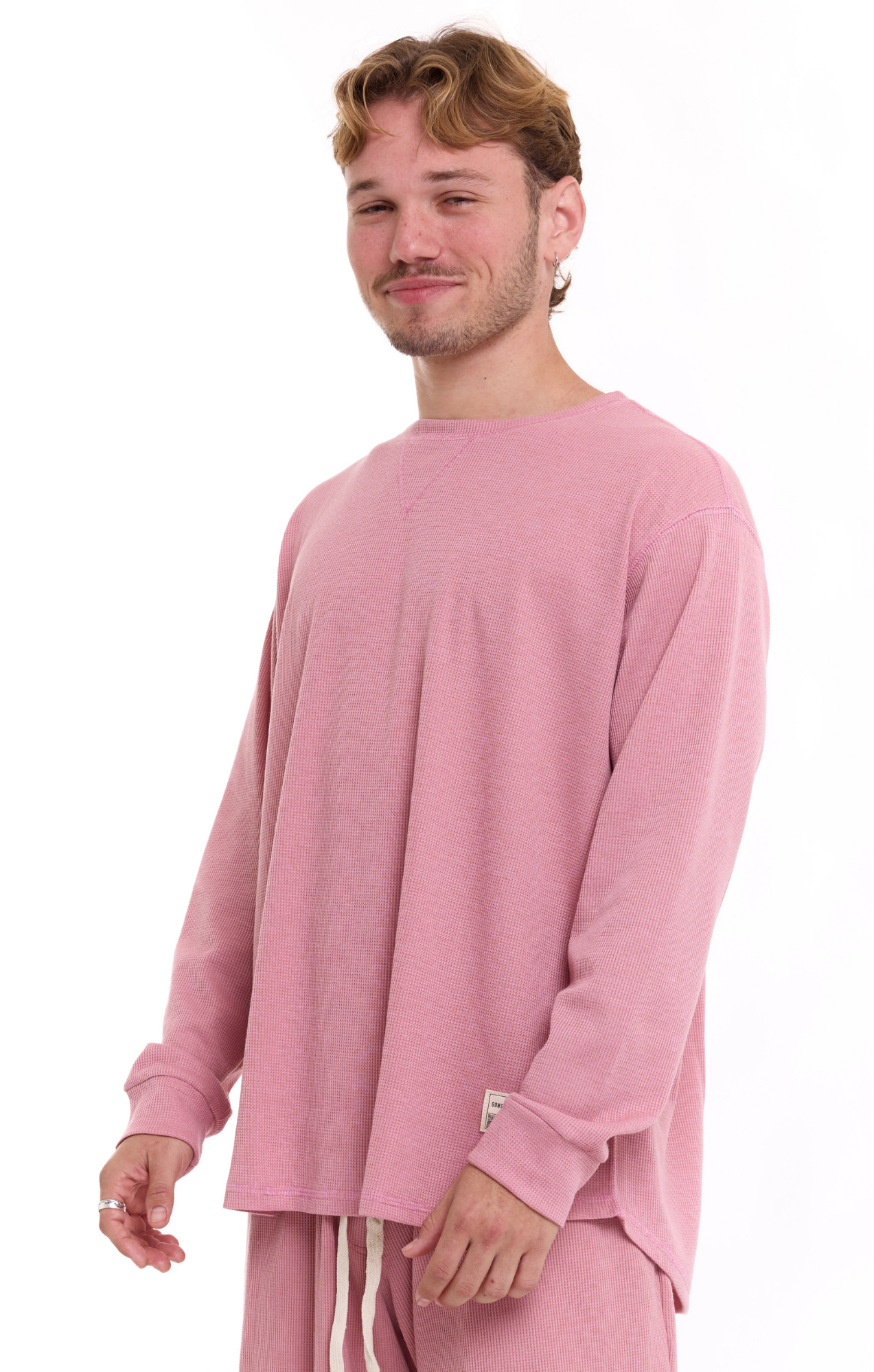 Light Pink - Waffle Long Shirt