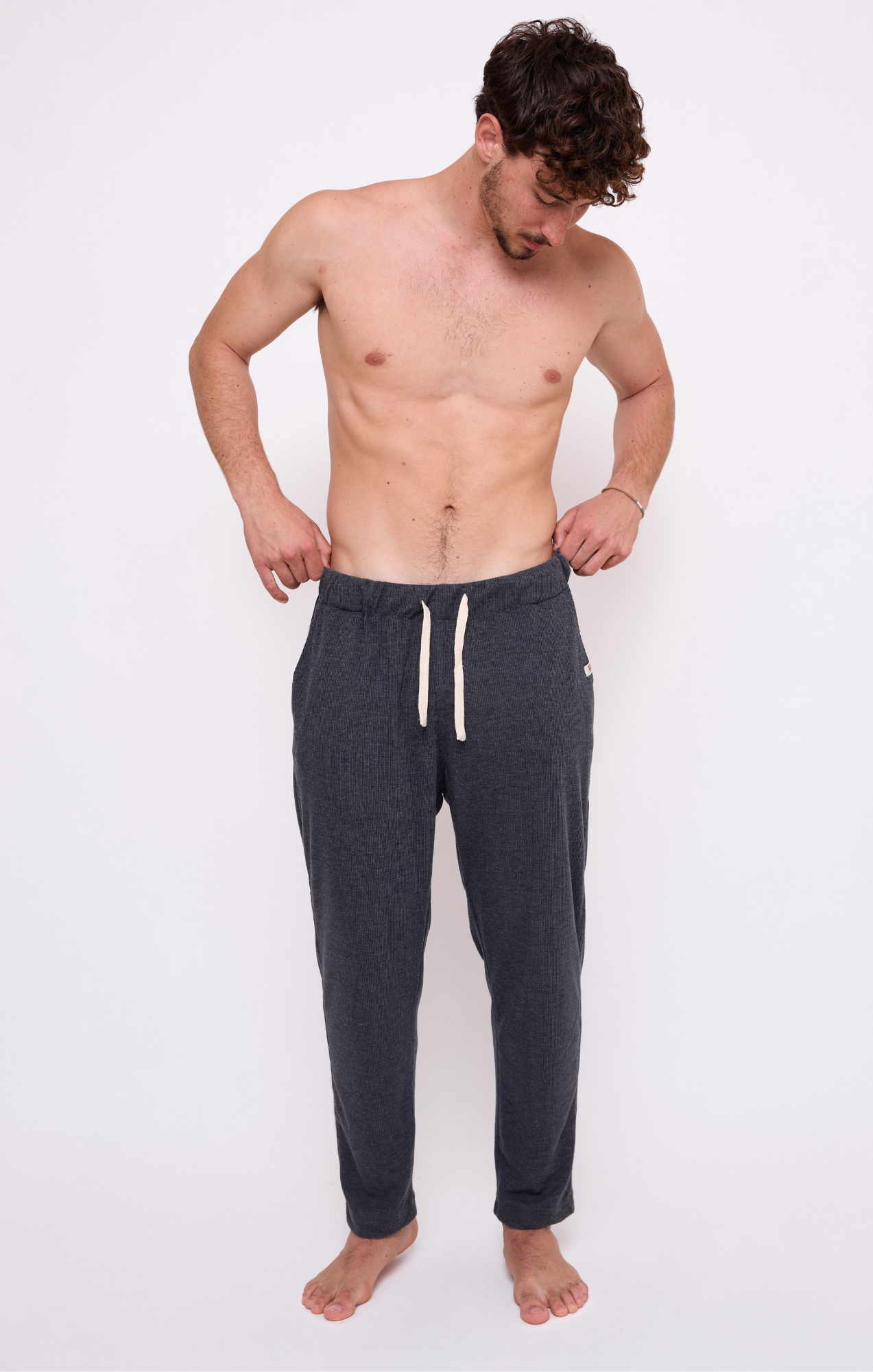 Dark Gray - Waffle Unisex Long Pants