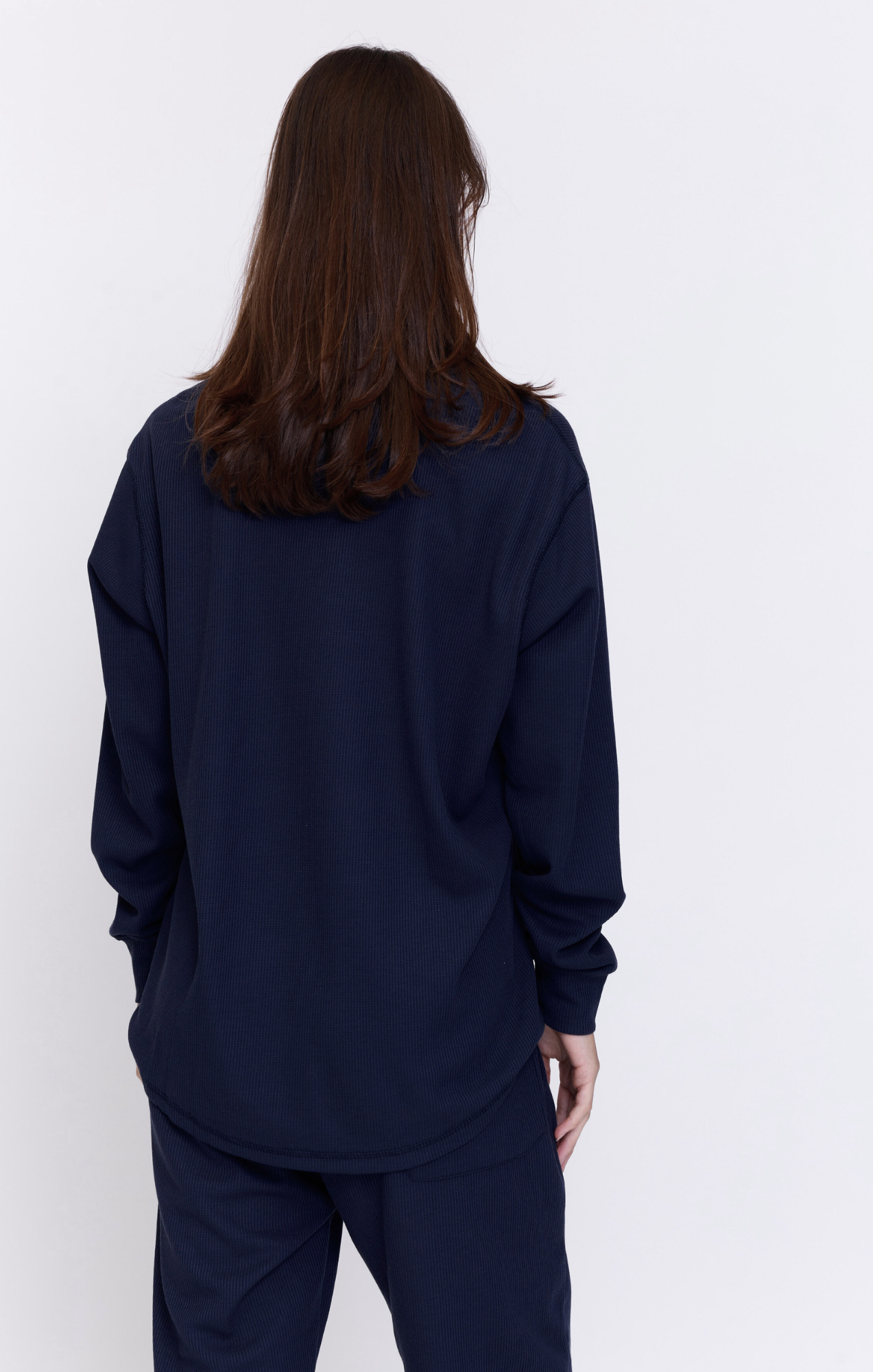 Navy - Waffle Long Shirt