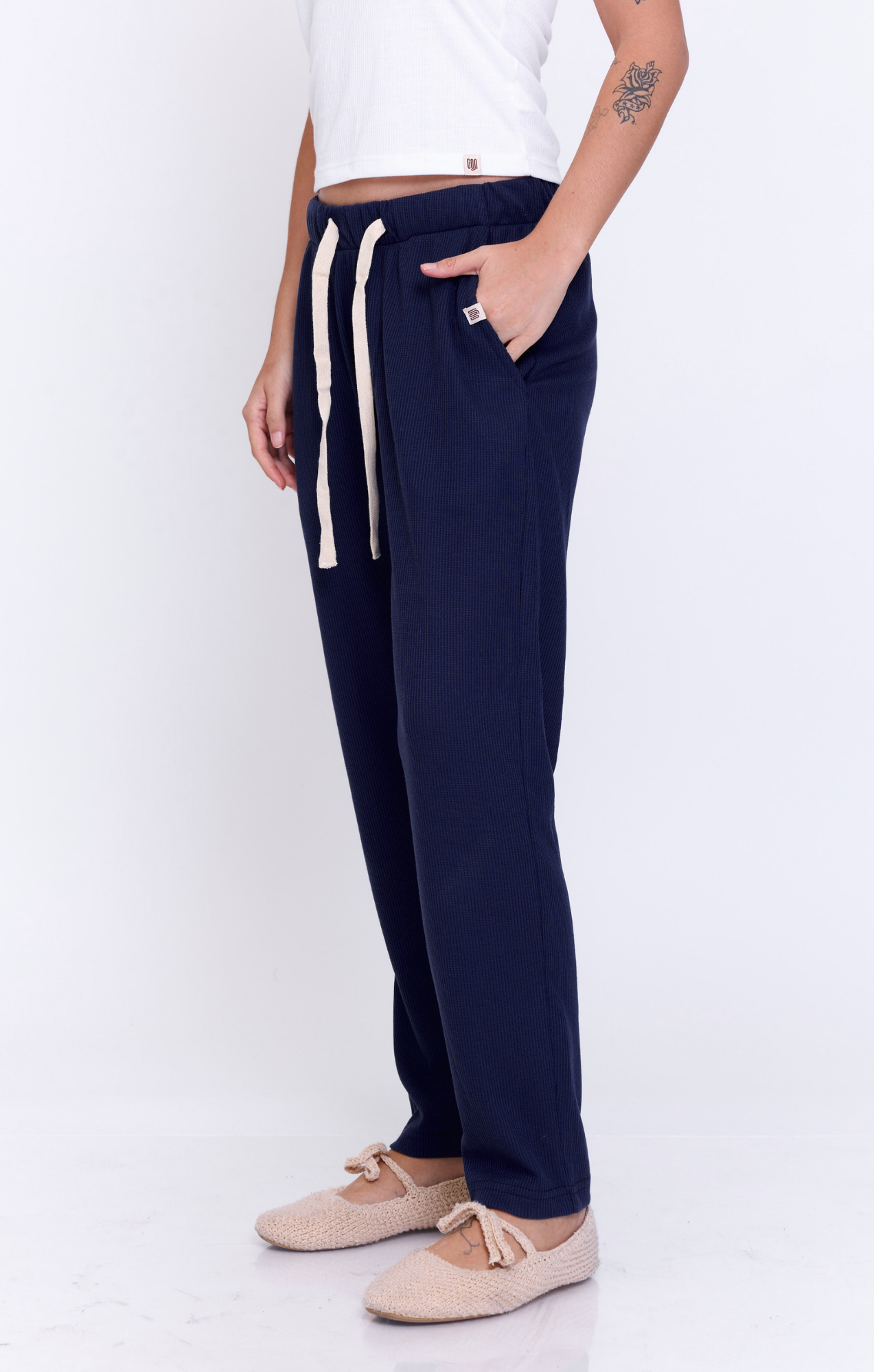 Navy - Waffle Unisex Long Pants