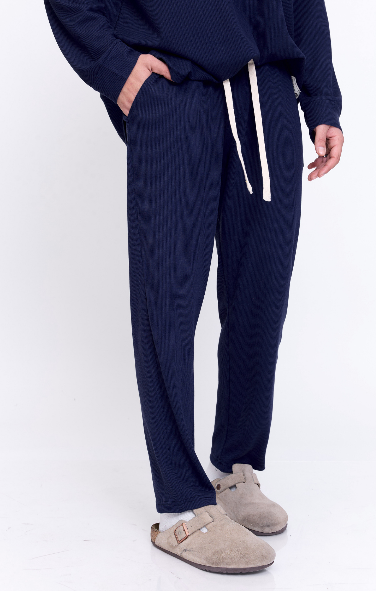 Navy - Waffle Unisex Long Pants
