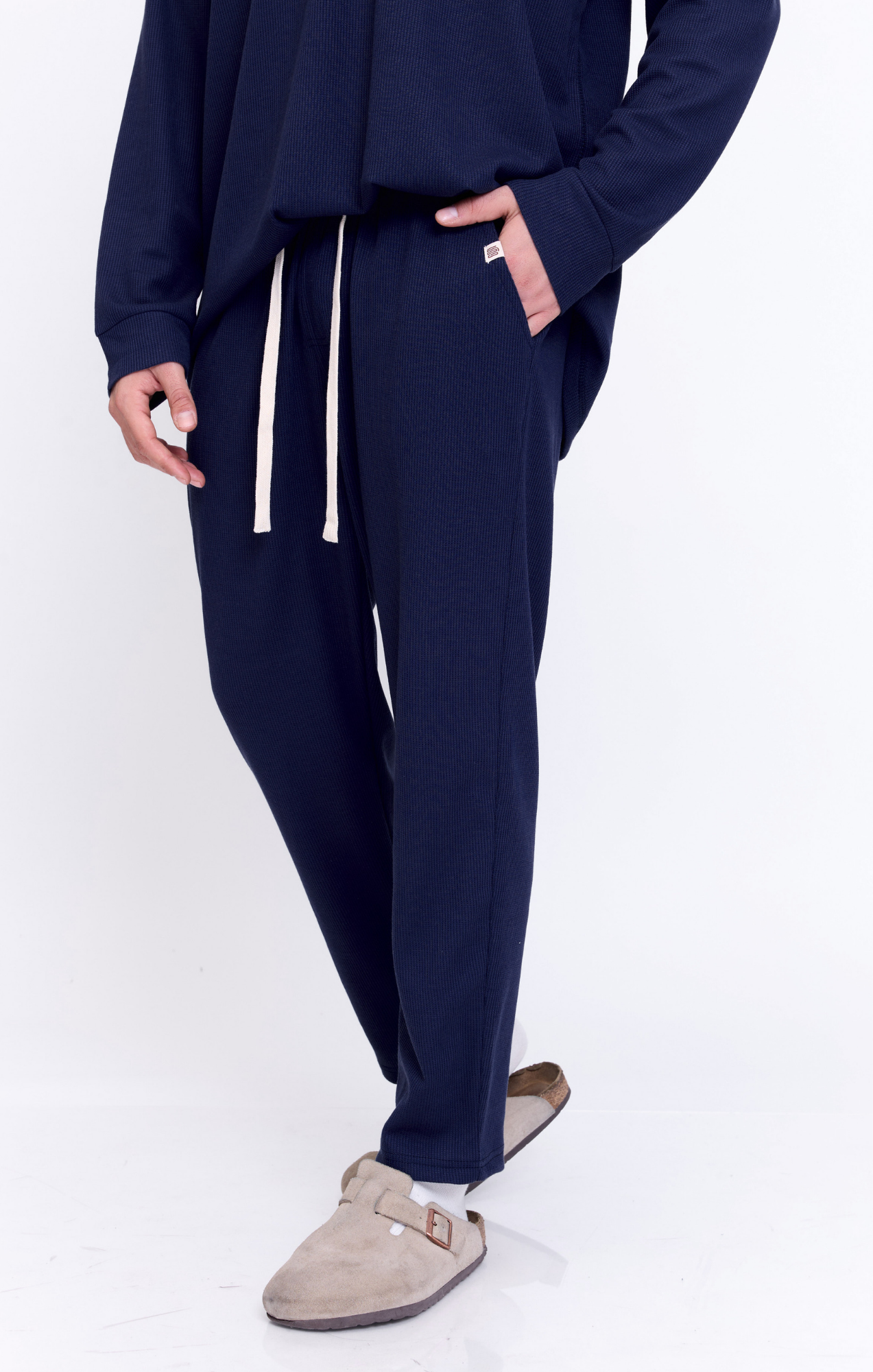 Navy - Waffle Unisex Long Pants
