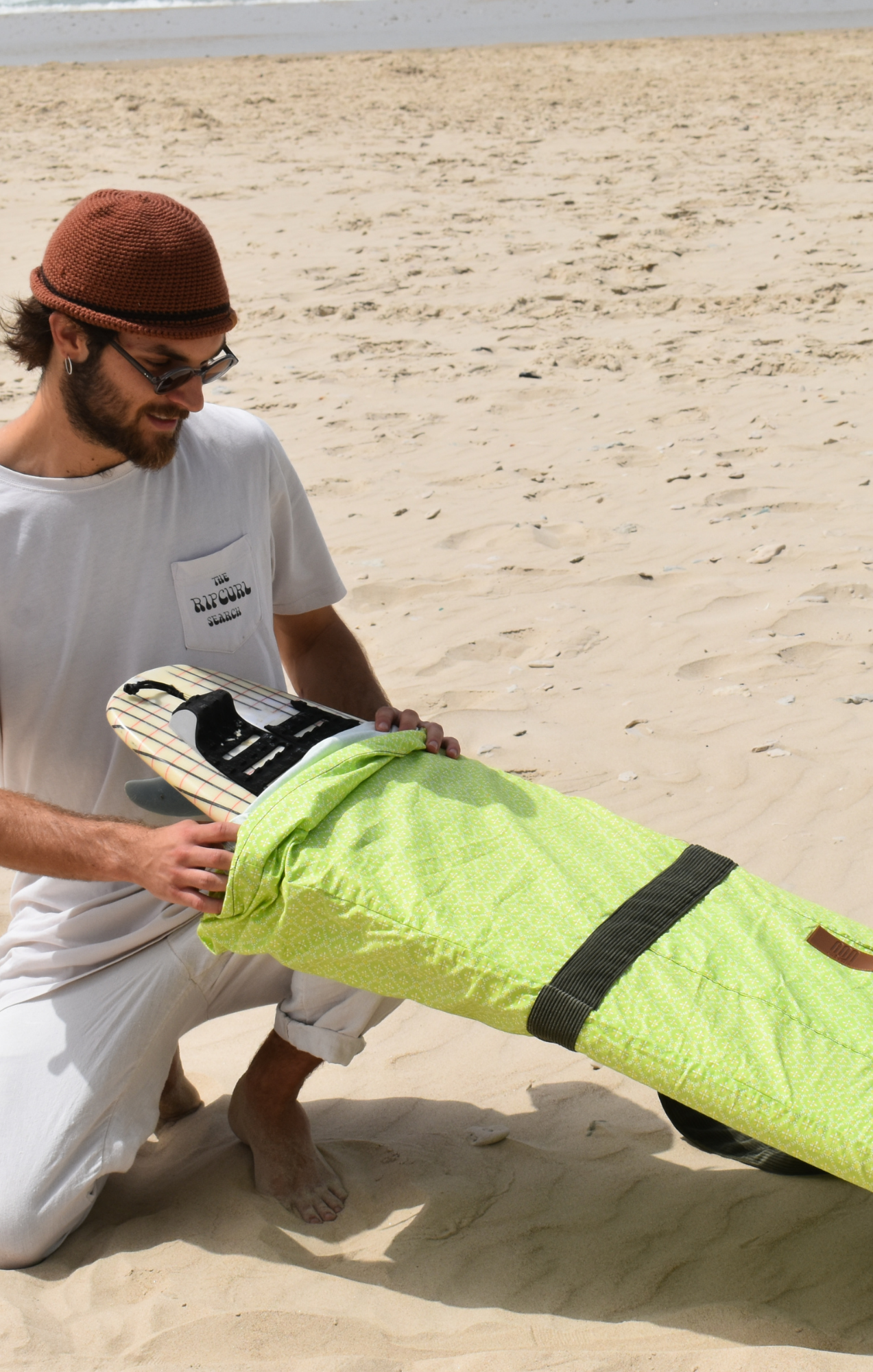 Green flowers- Surfboard Bag