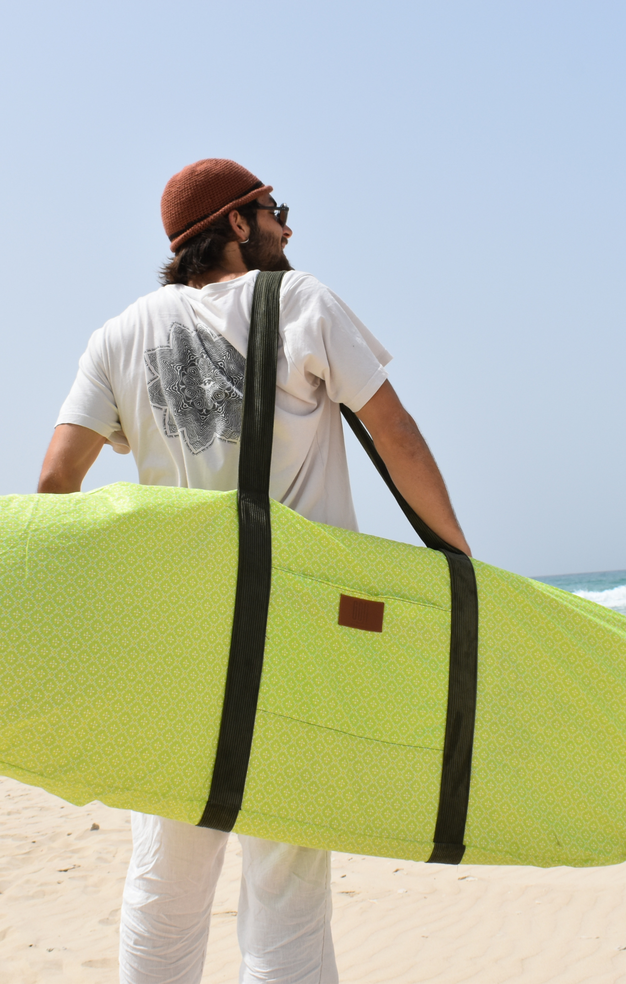 Green flowers- Surfboard Bag
