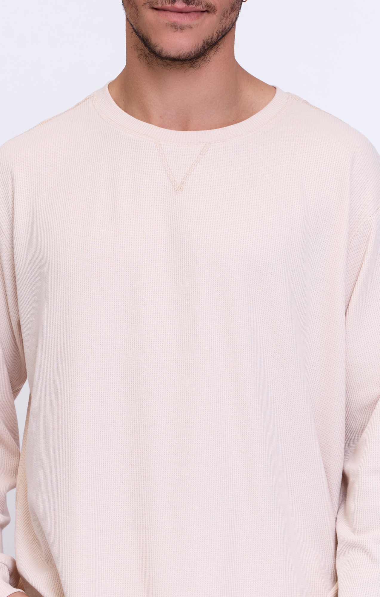 Cream - Waffle Long Shirt