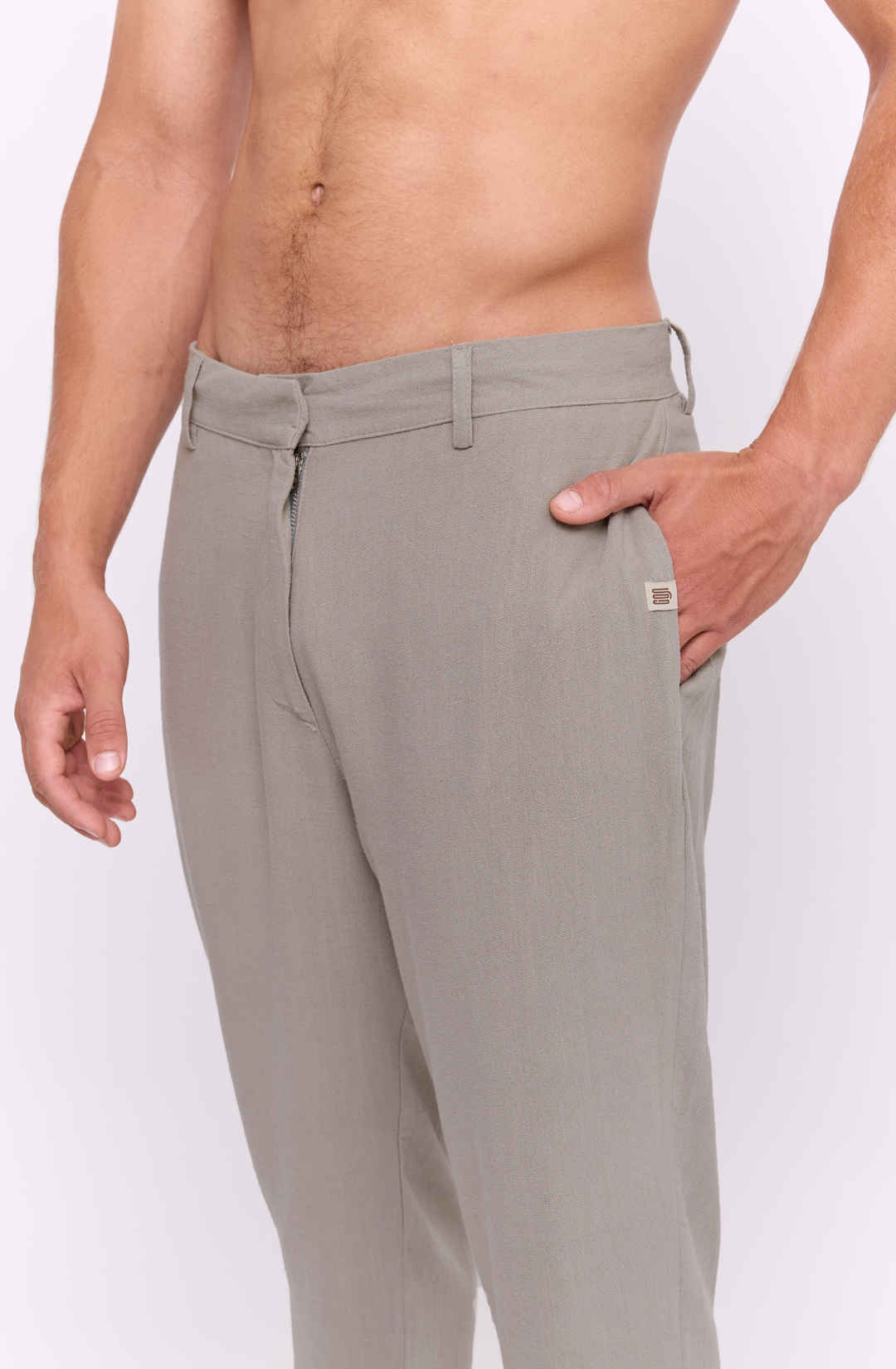 Olive - Linen Long Pants