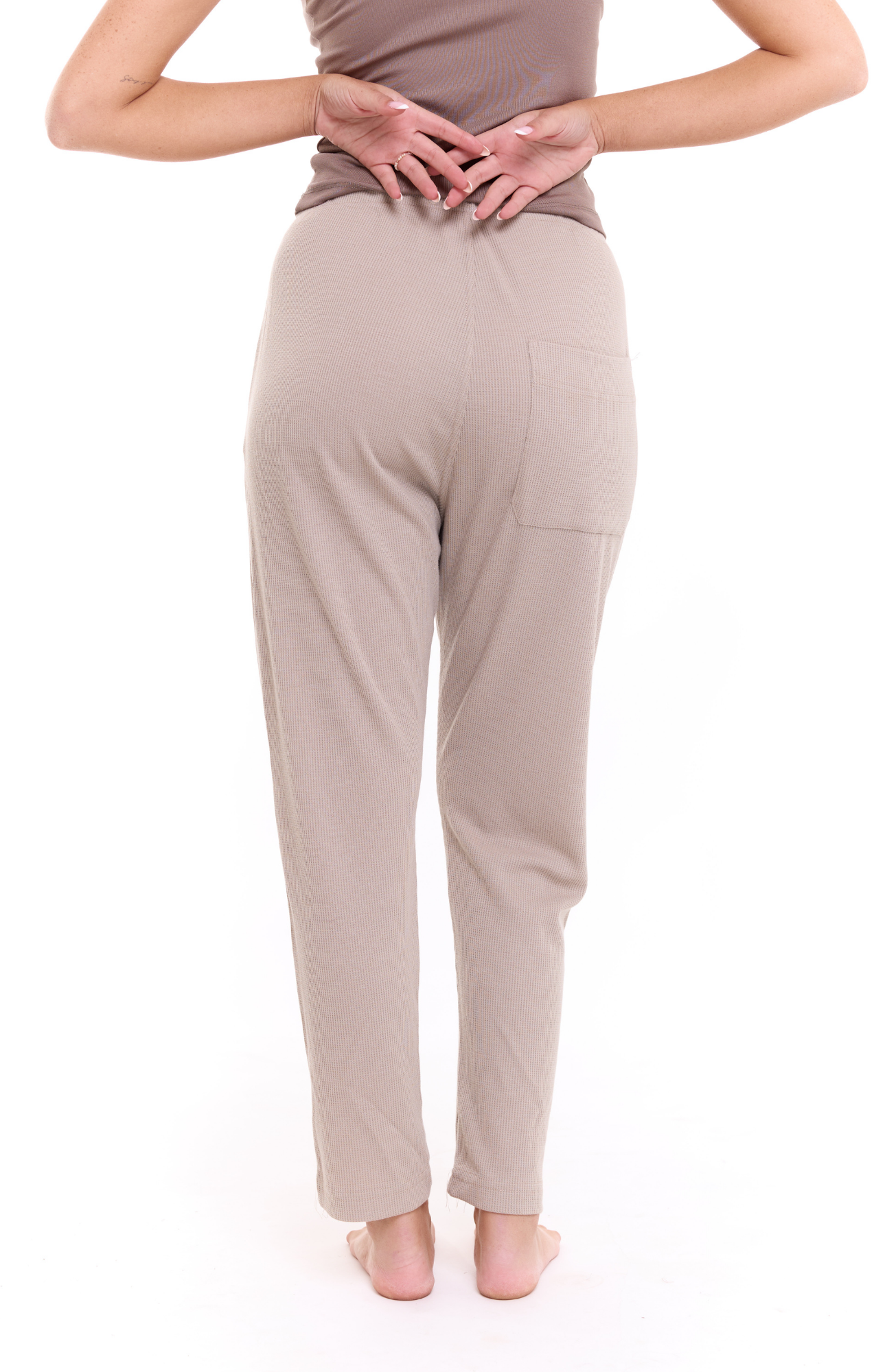 Khaki - Waffle Unisex Long Pants
