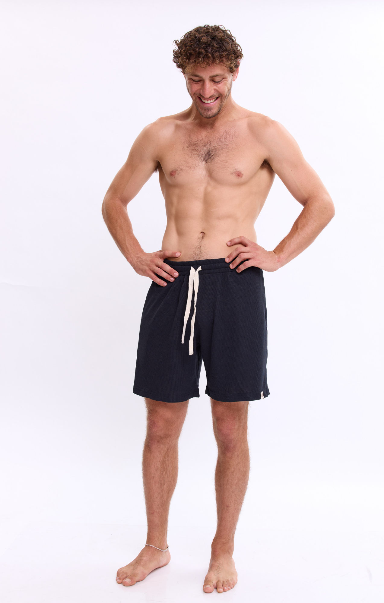 Black - Waffle Shorts