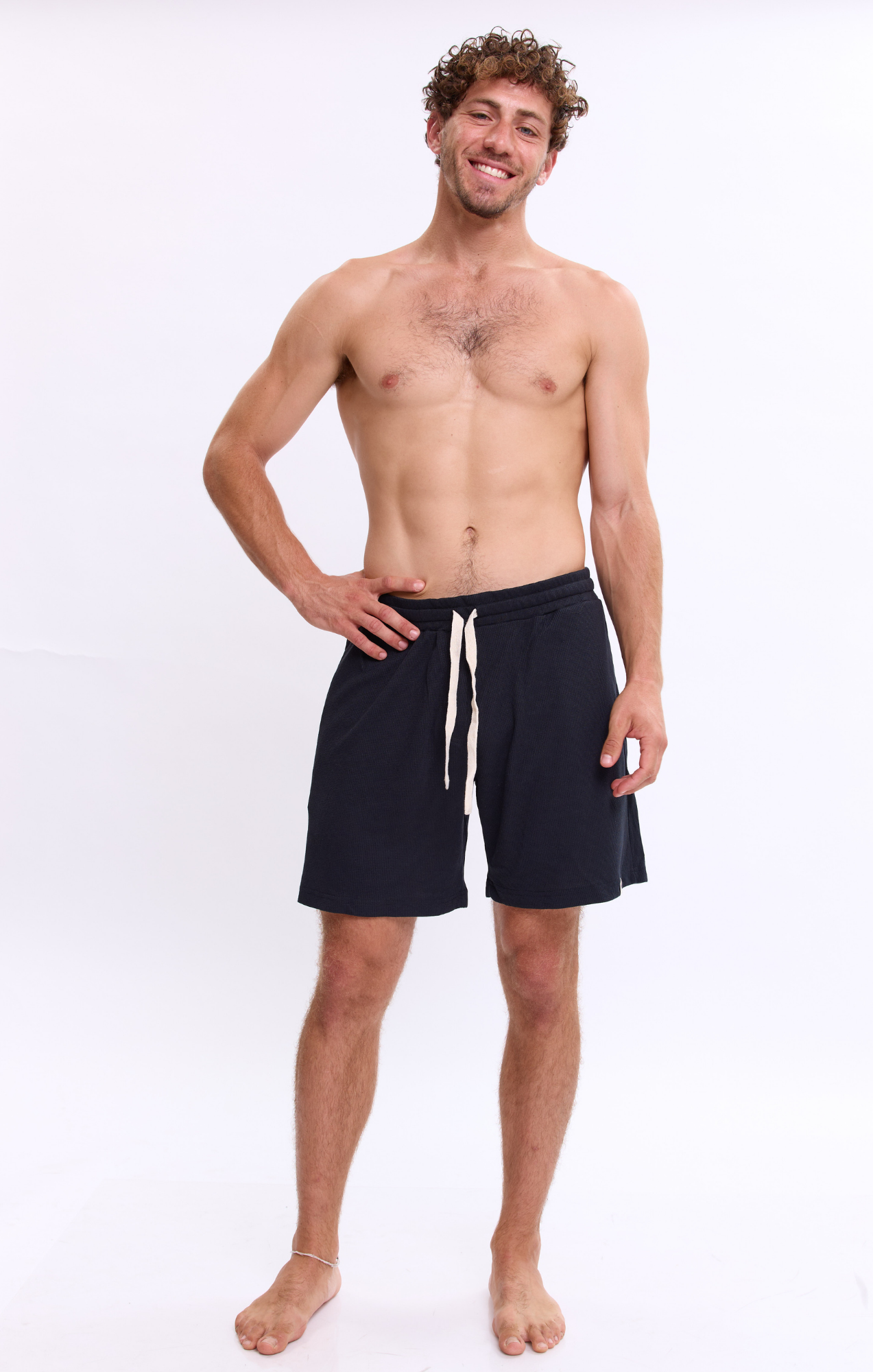 Black - Waffle Shorts