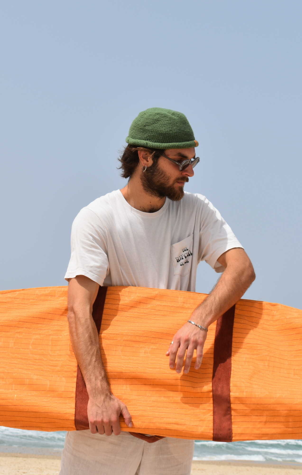 Orange strips- Surfboard Bag