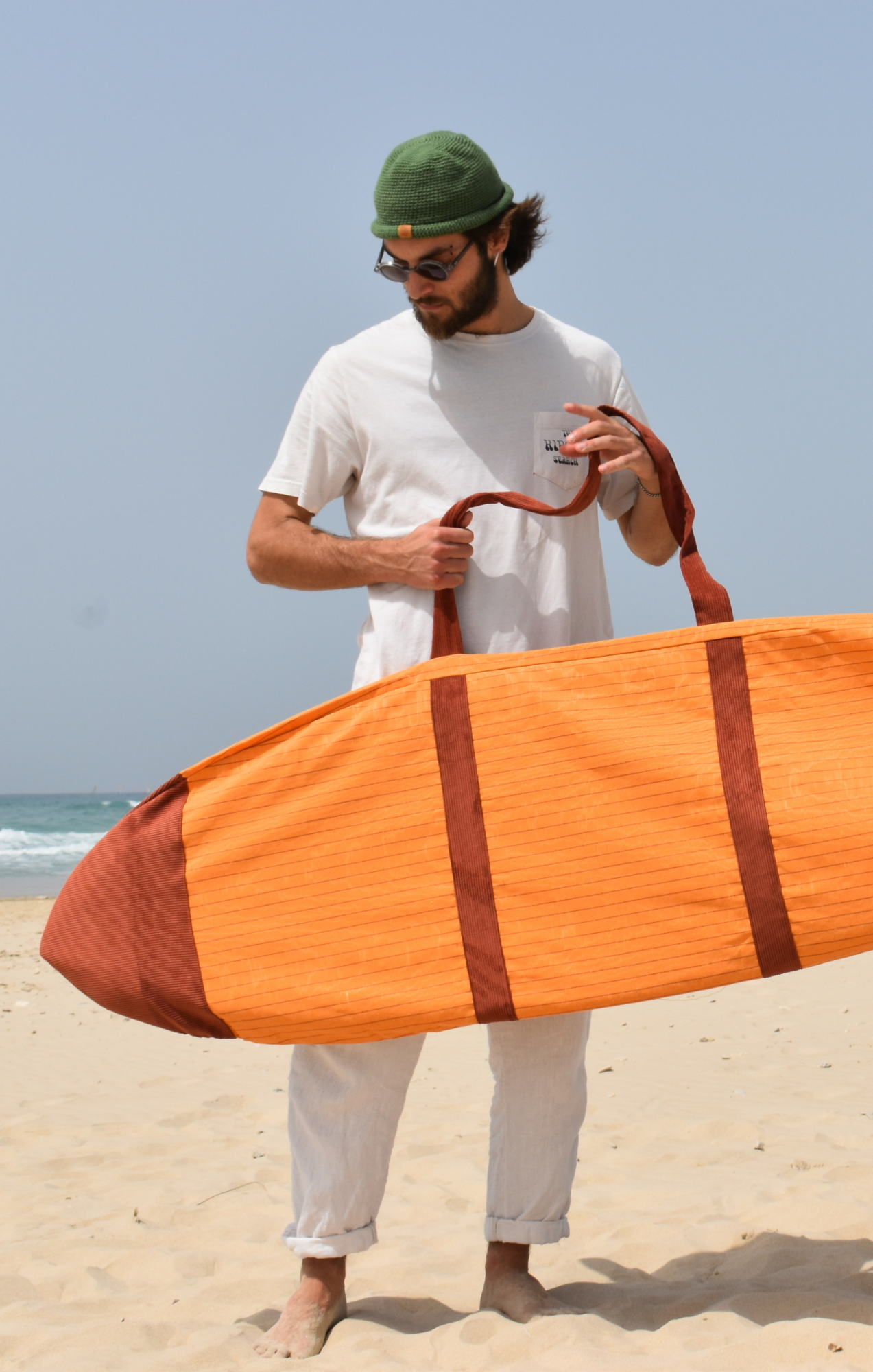 Orange strips- Surfboard Bag