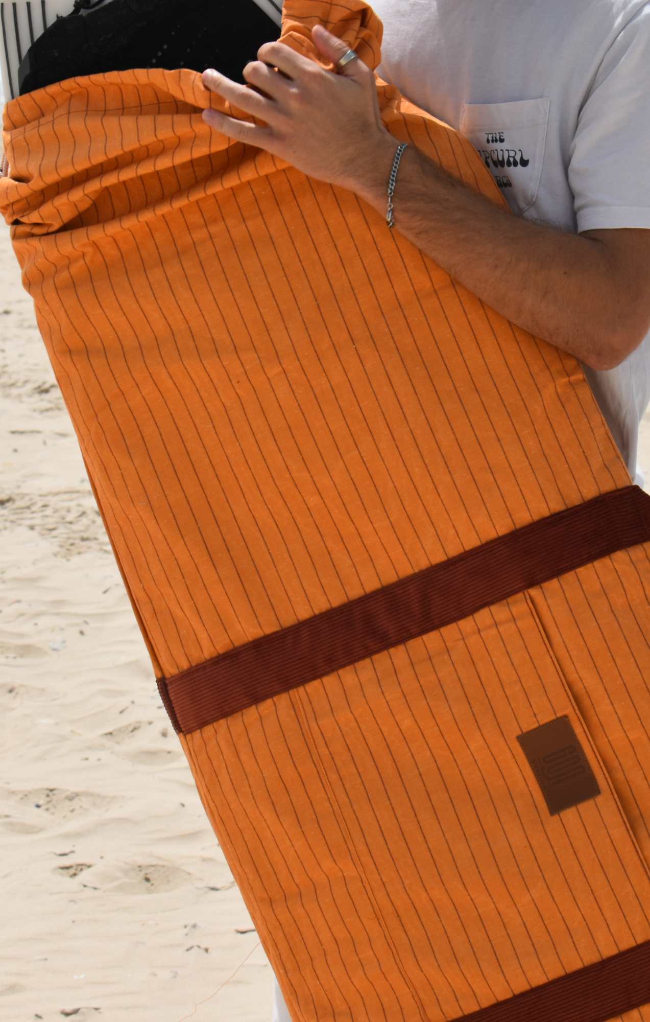 Orange strips- Surfboard Bag