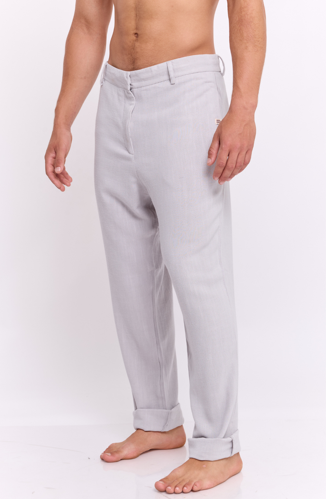 Gray - Linen Long Pants