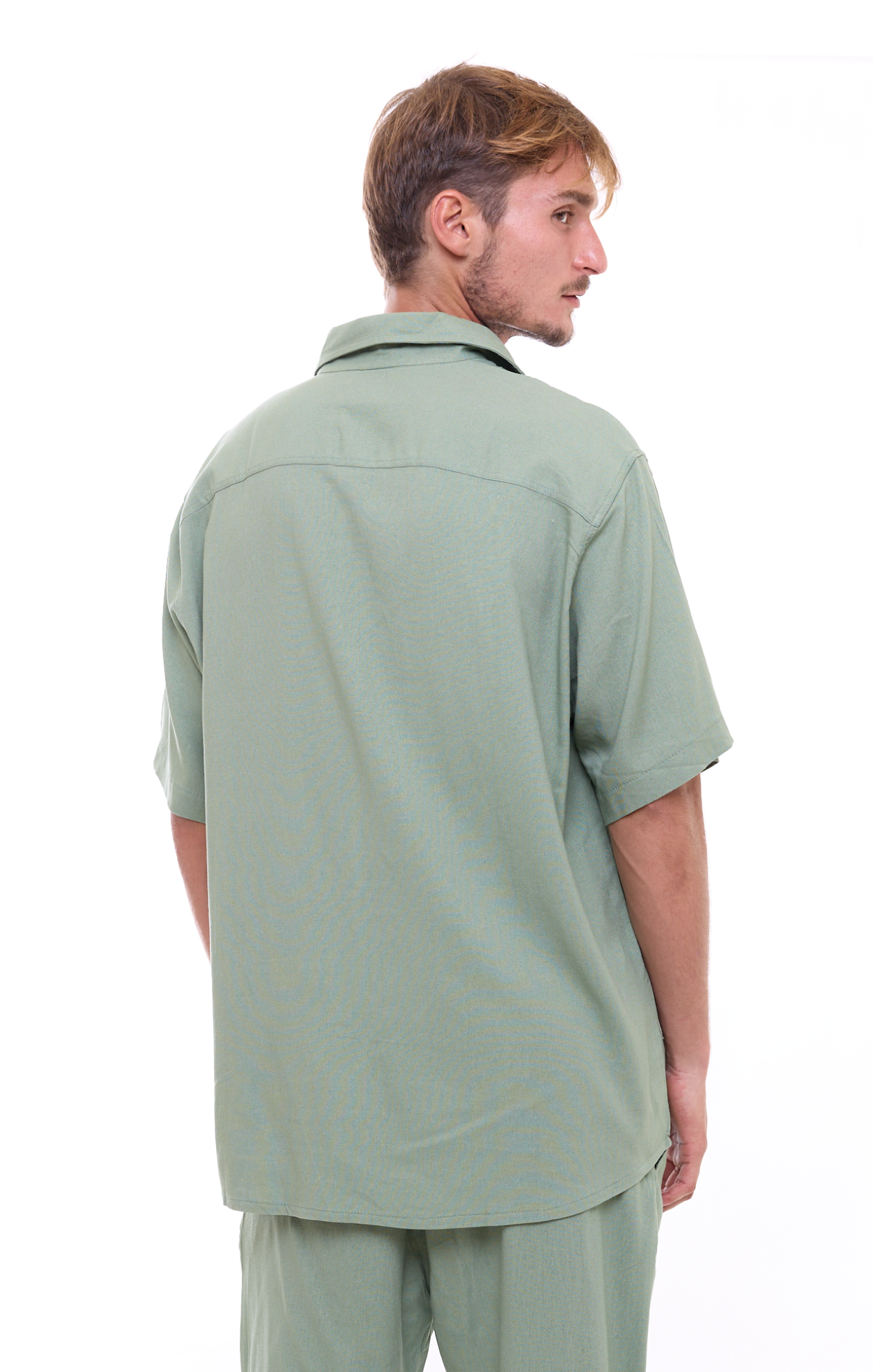 Green - Unisex Oversize Linen Shirt