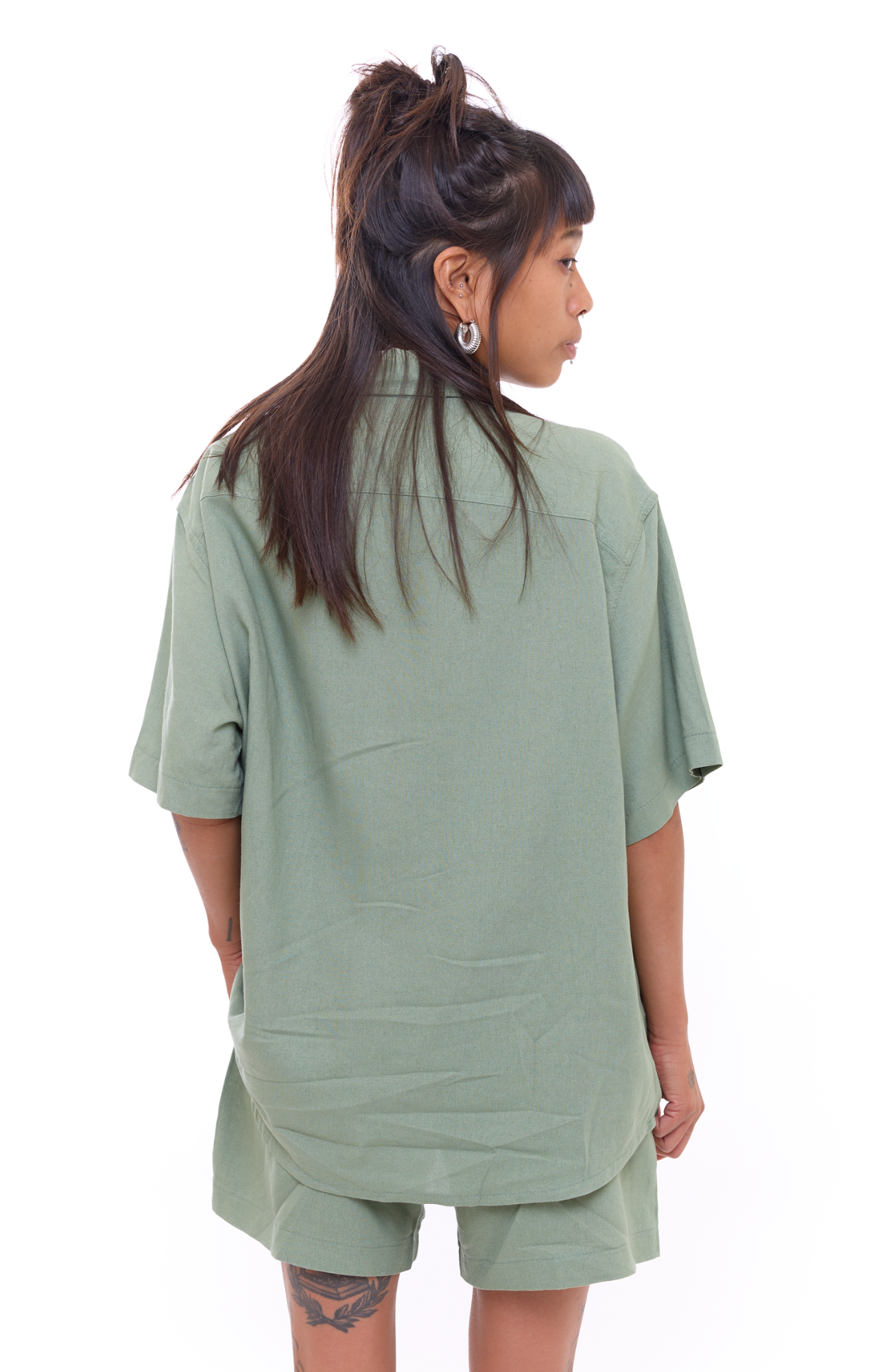 Green - Unisex Oversize Linen Shirt