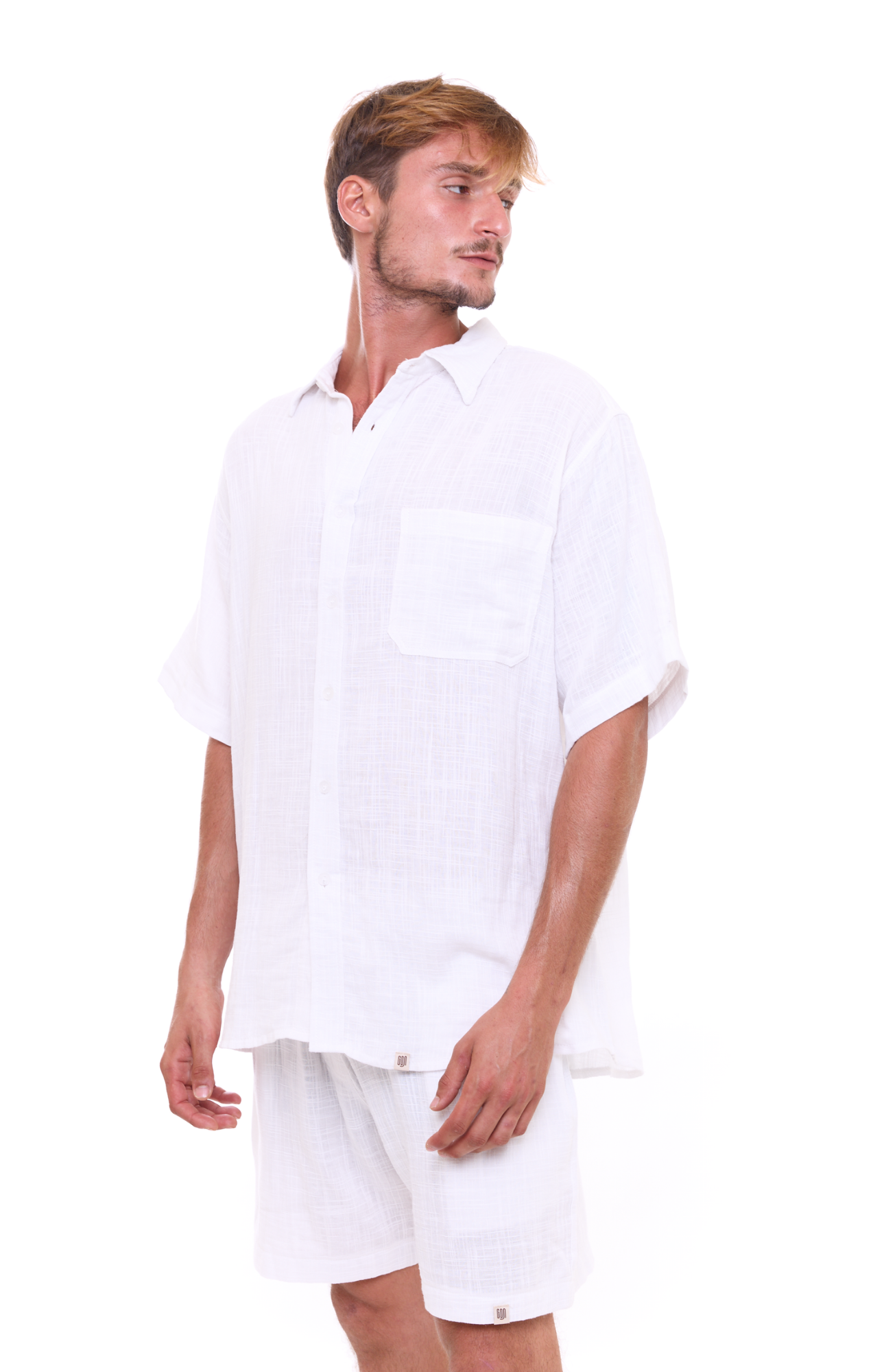 White texture - Unisex Oversize Cotton Shirt