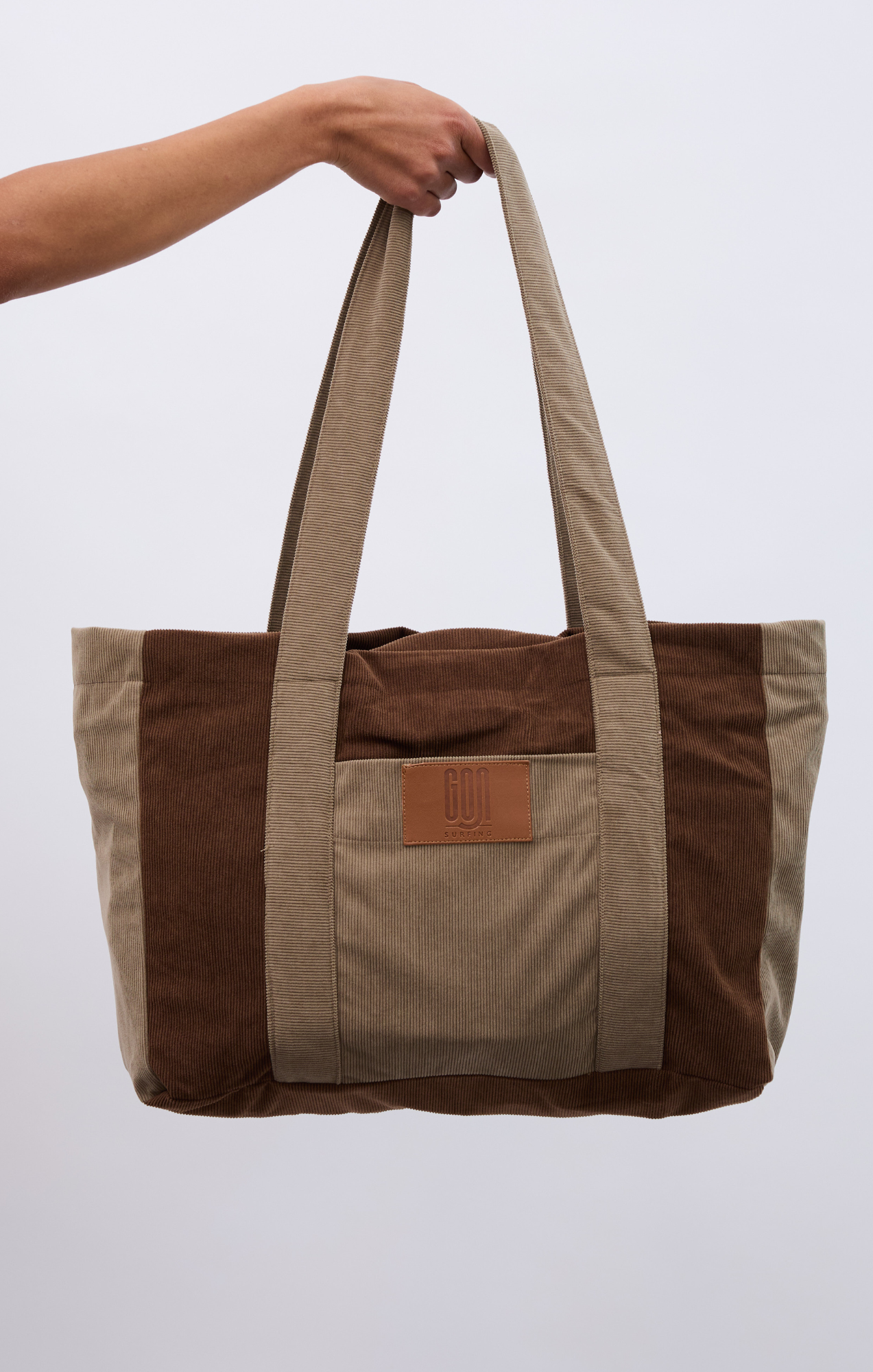 Khaki & Brown - Corduroy Bag