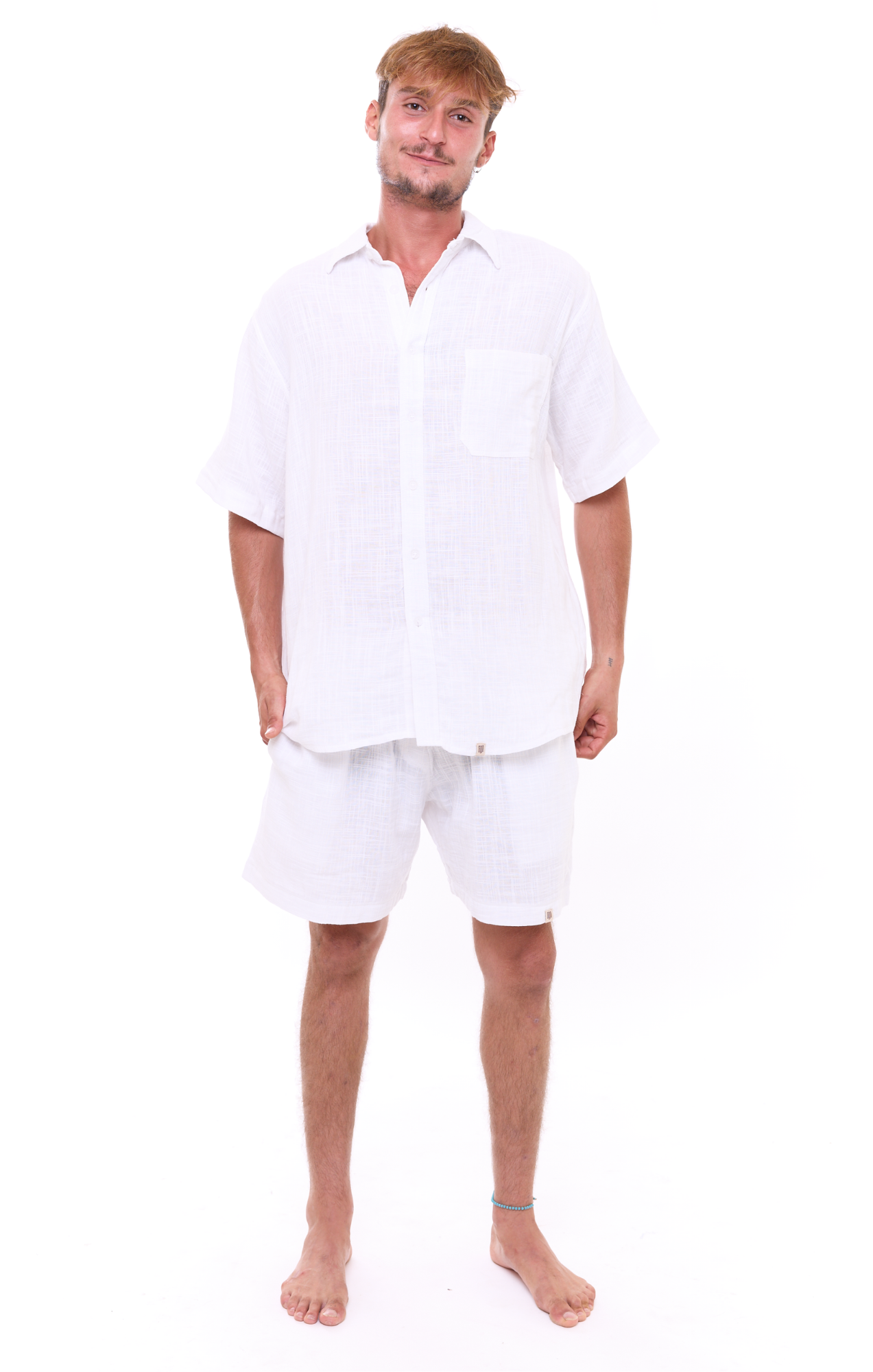 White texture - Unisex Oversize Cotton Shirt