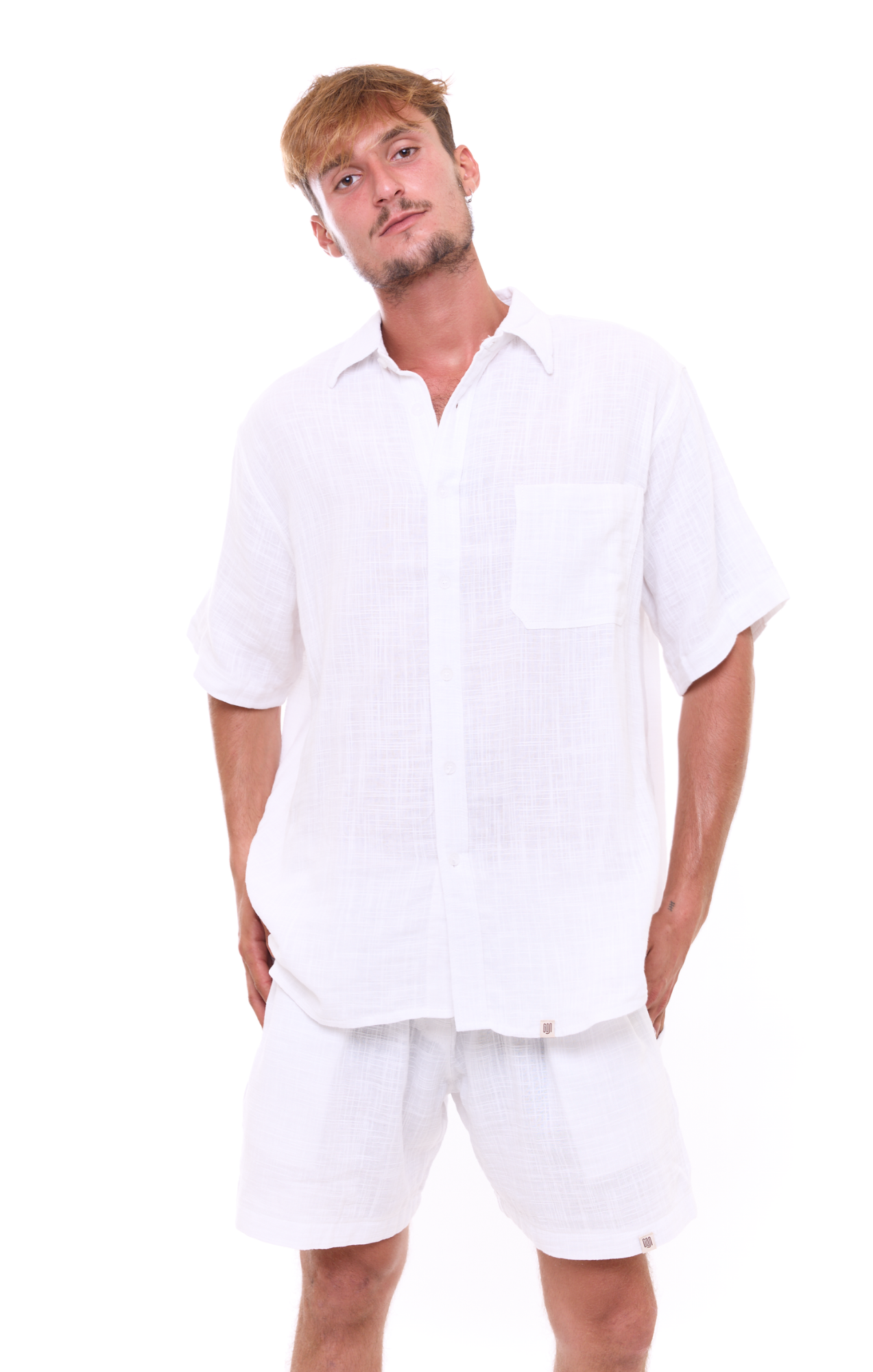 White texture - Unisex Cotton Shorts