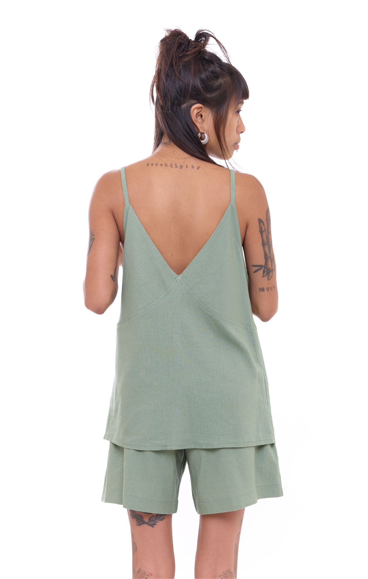 Green - Women Linen Top