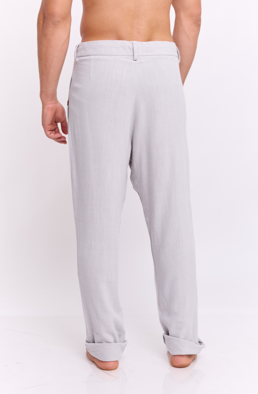Gray - Linen Long Pants