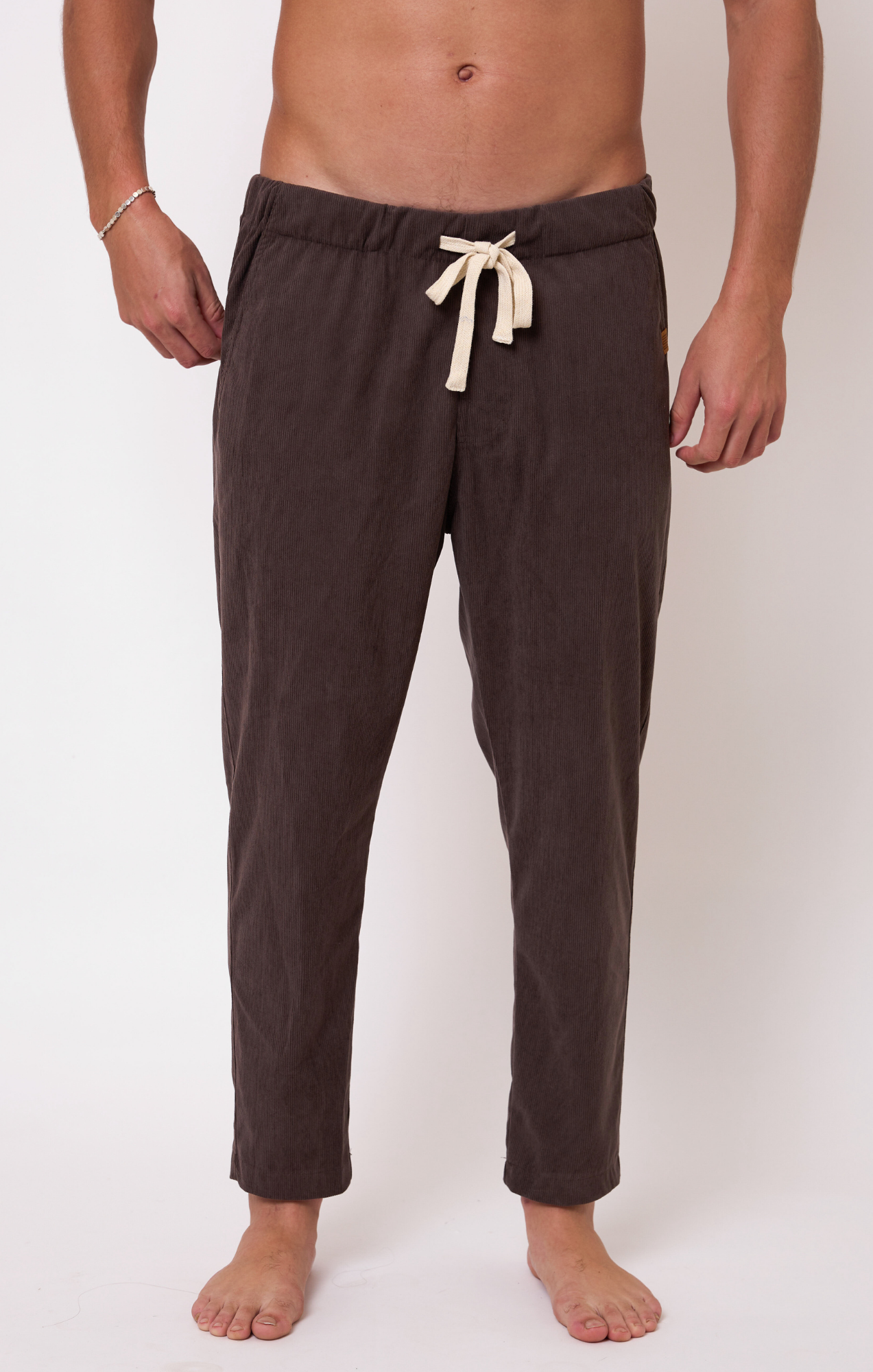 Dark Brown - Corduroy Long Pants