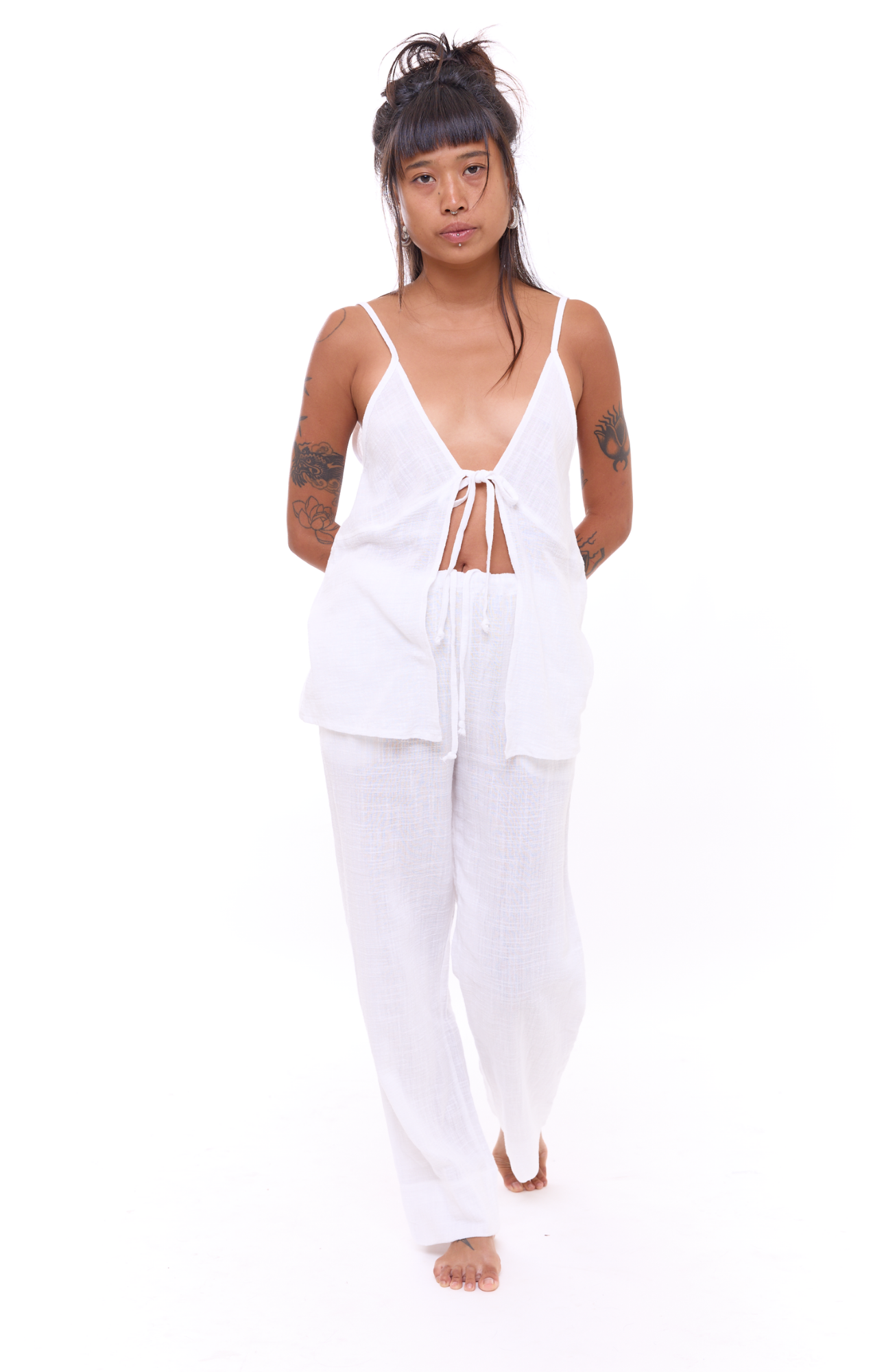 White texture - Women Cotton Top