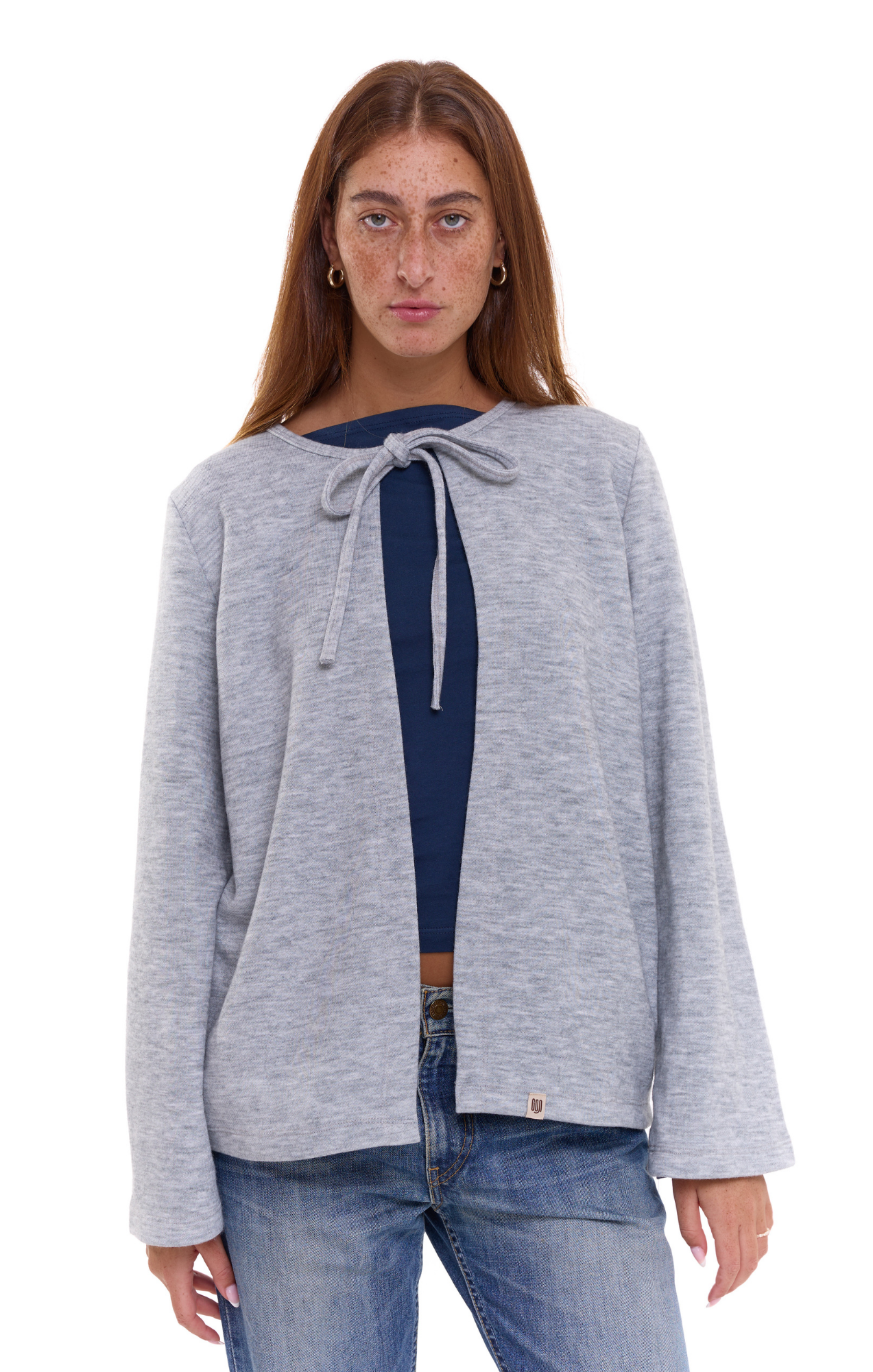 Tie cardigan - gray