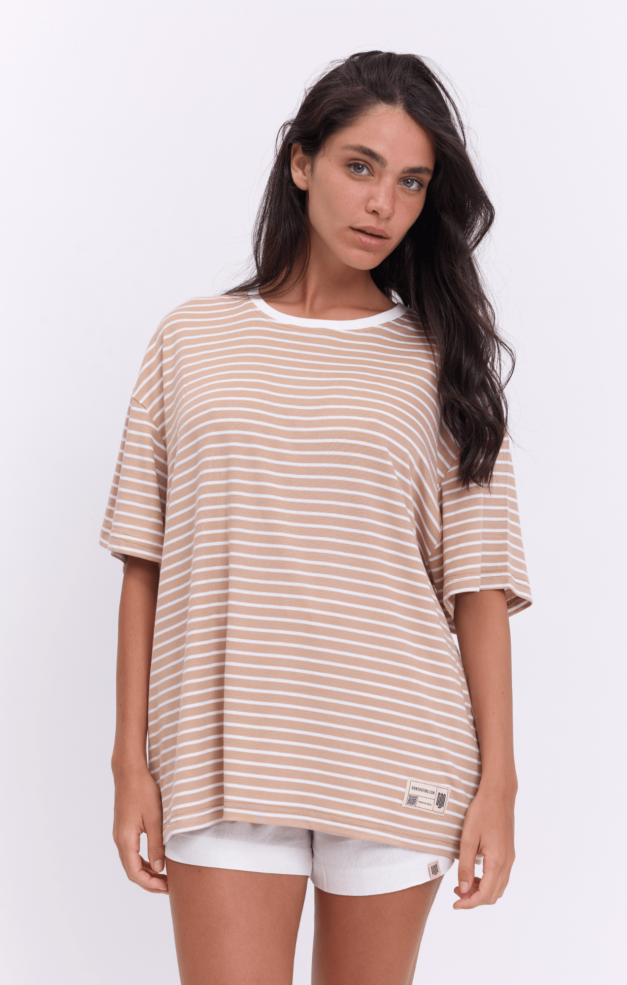 Beige Stripes T-Shirt - GONSURFING