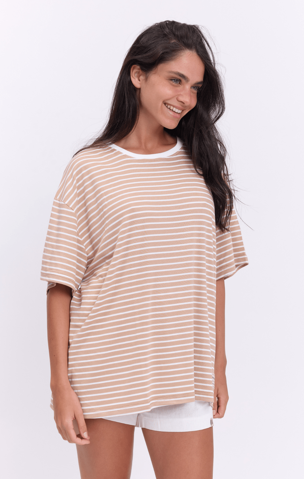 Beige Stripes T-Shirt - GONSURFING