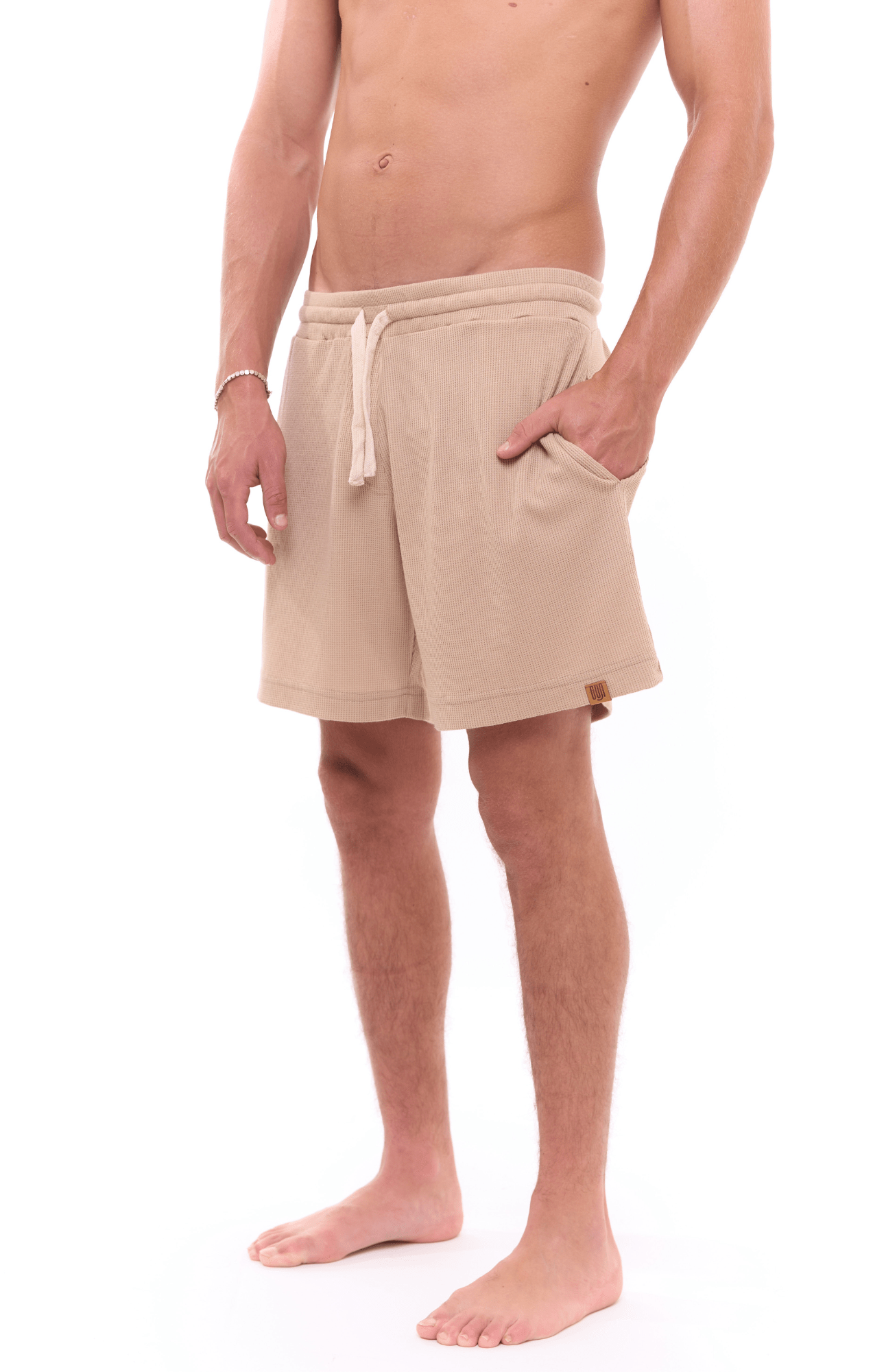Beige - Waffle Unisex Shorts - GONSURFING