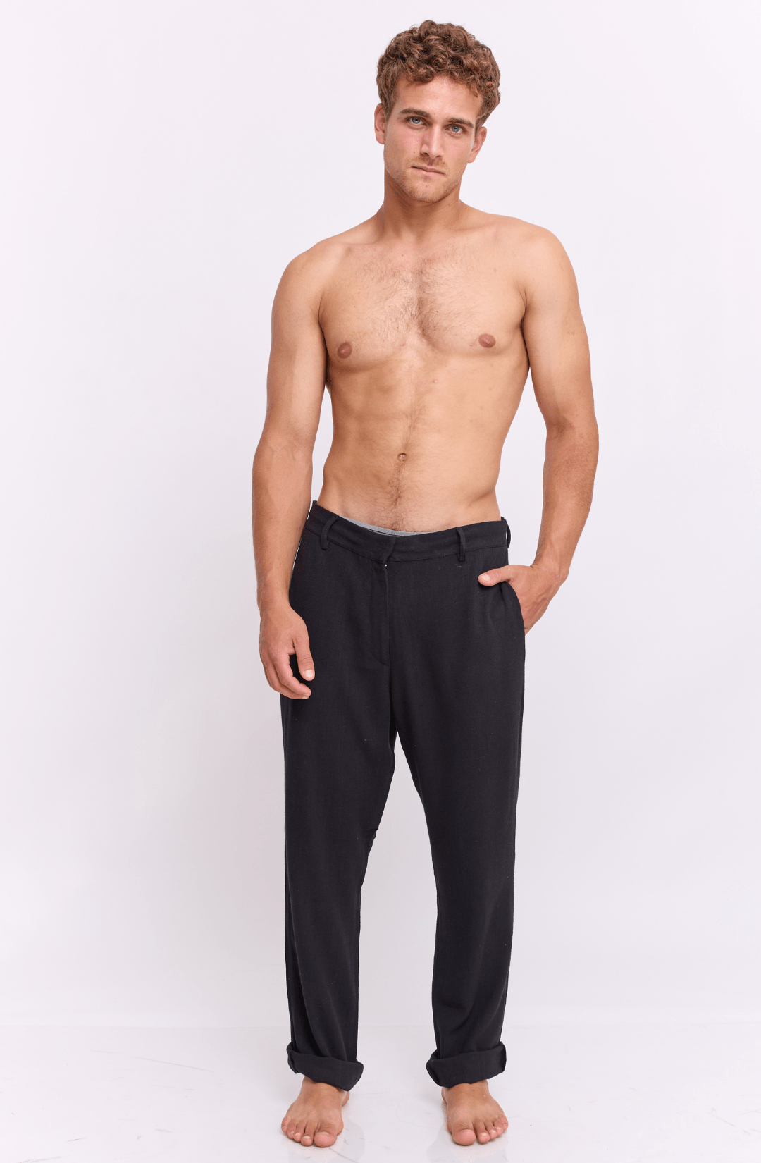 Black - Linen Long Pants - GONSURFING