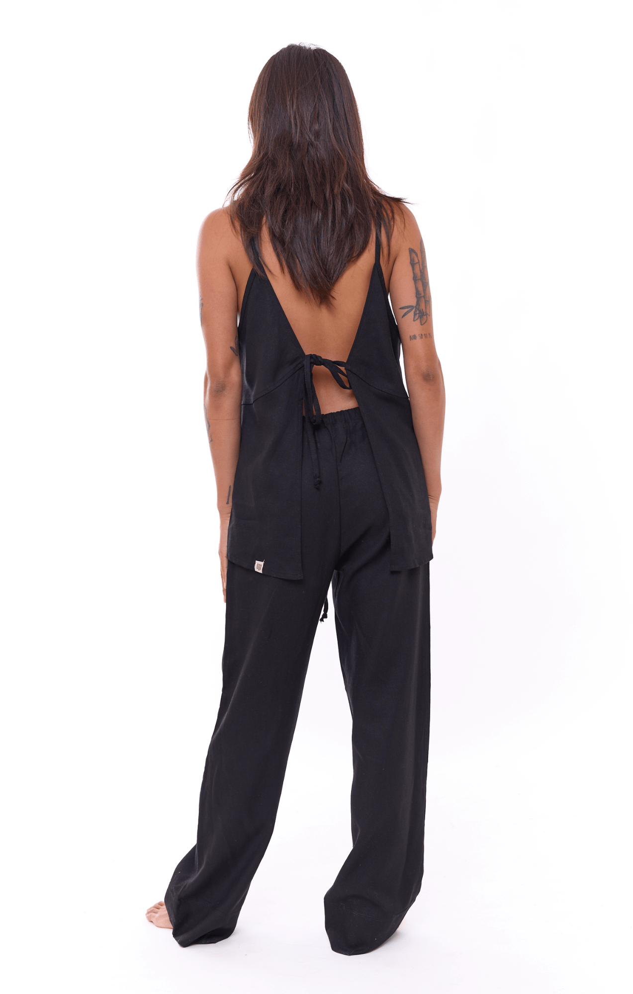 Black - Women Linen Top - GONSURFING