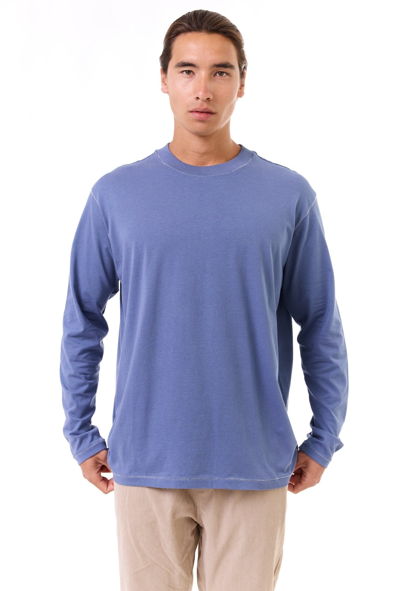 Blue - stitches long sleeves - GONSURFING