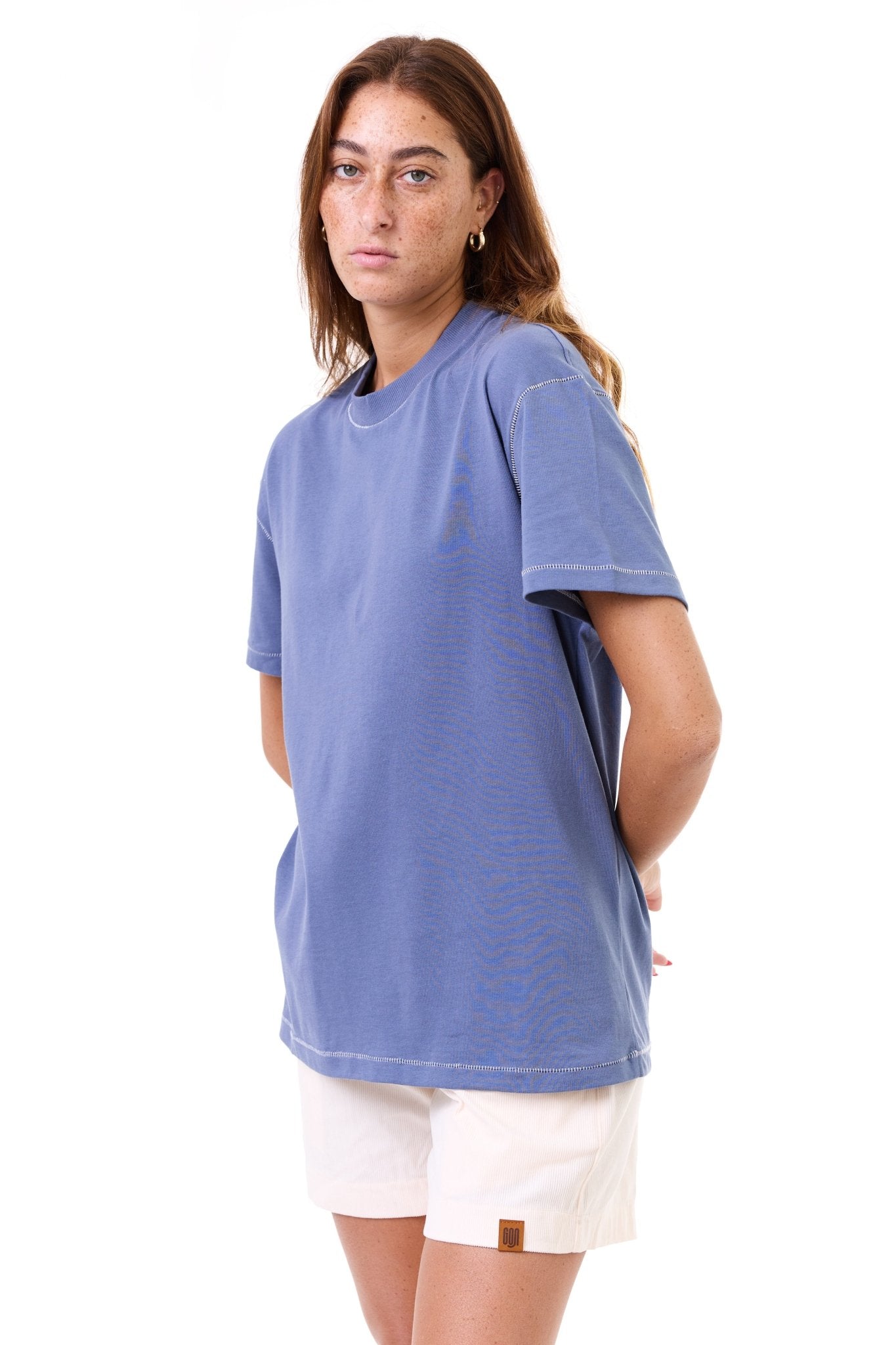 Blue - stitches t-shirt - GONSURFING