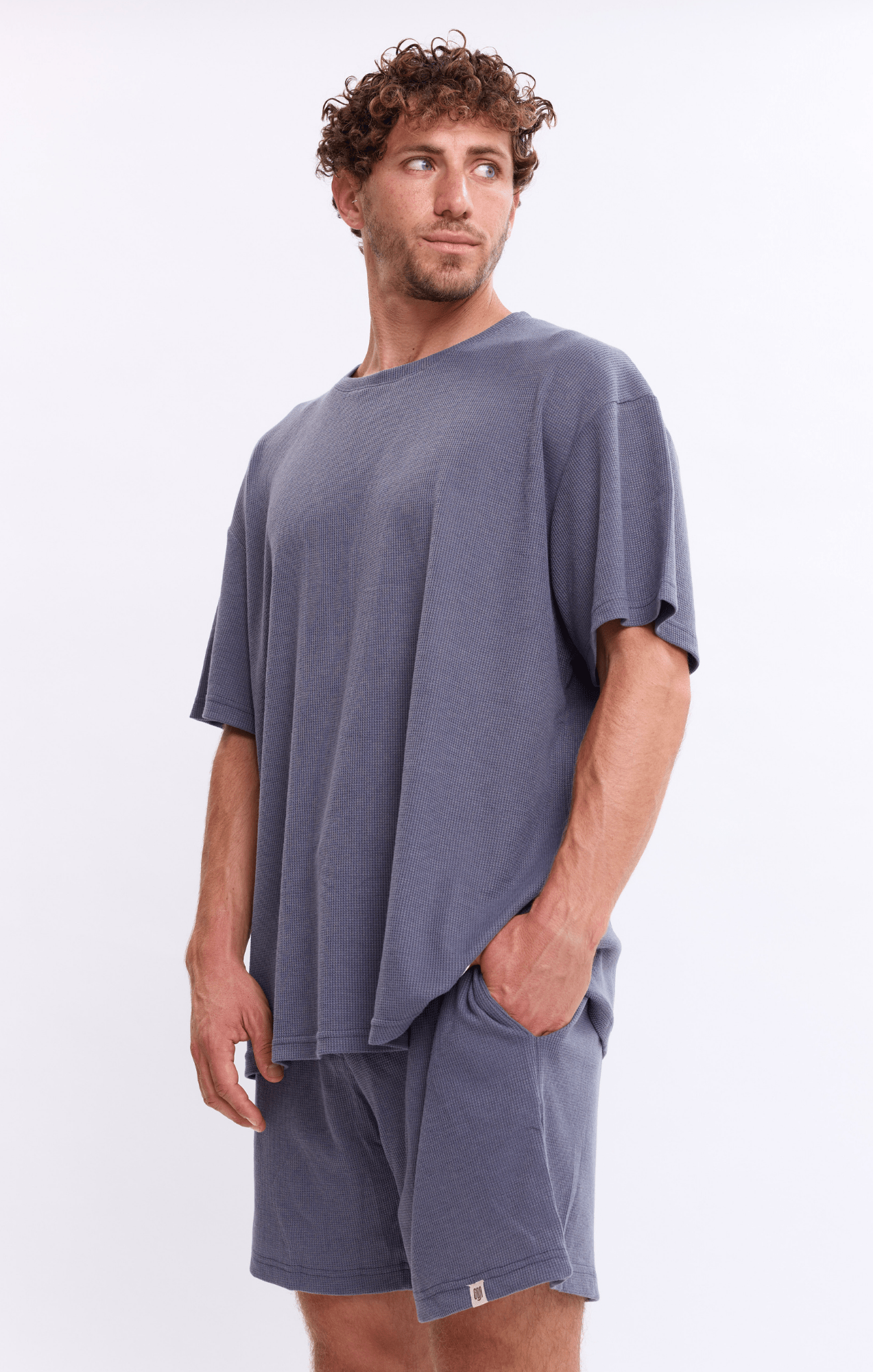 Blue - Waffle T-Shirt - GONSURFING