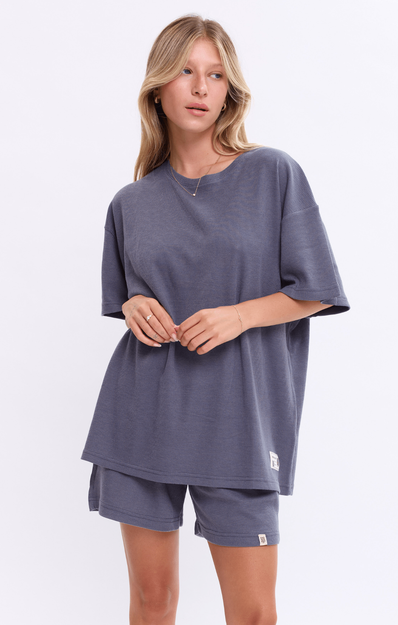 Blue - Waffle T-Shirt - GONSURFING